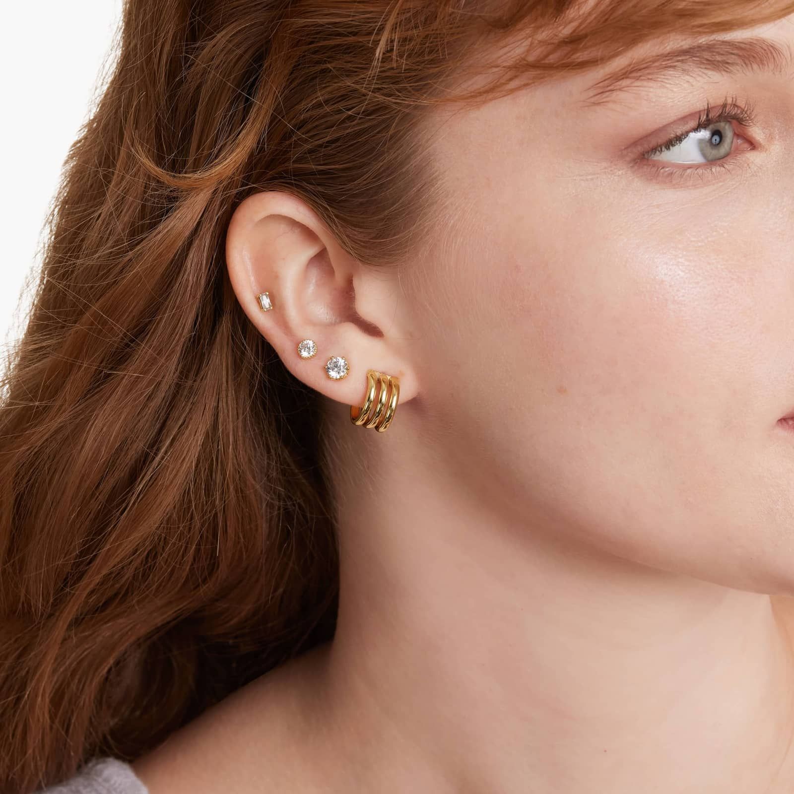 Golden Hour Oval J-Hoop Earrings In 14K Yellow Gold