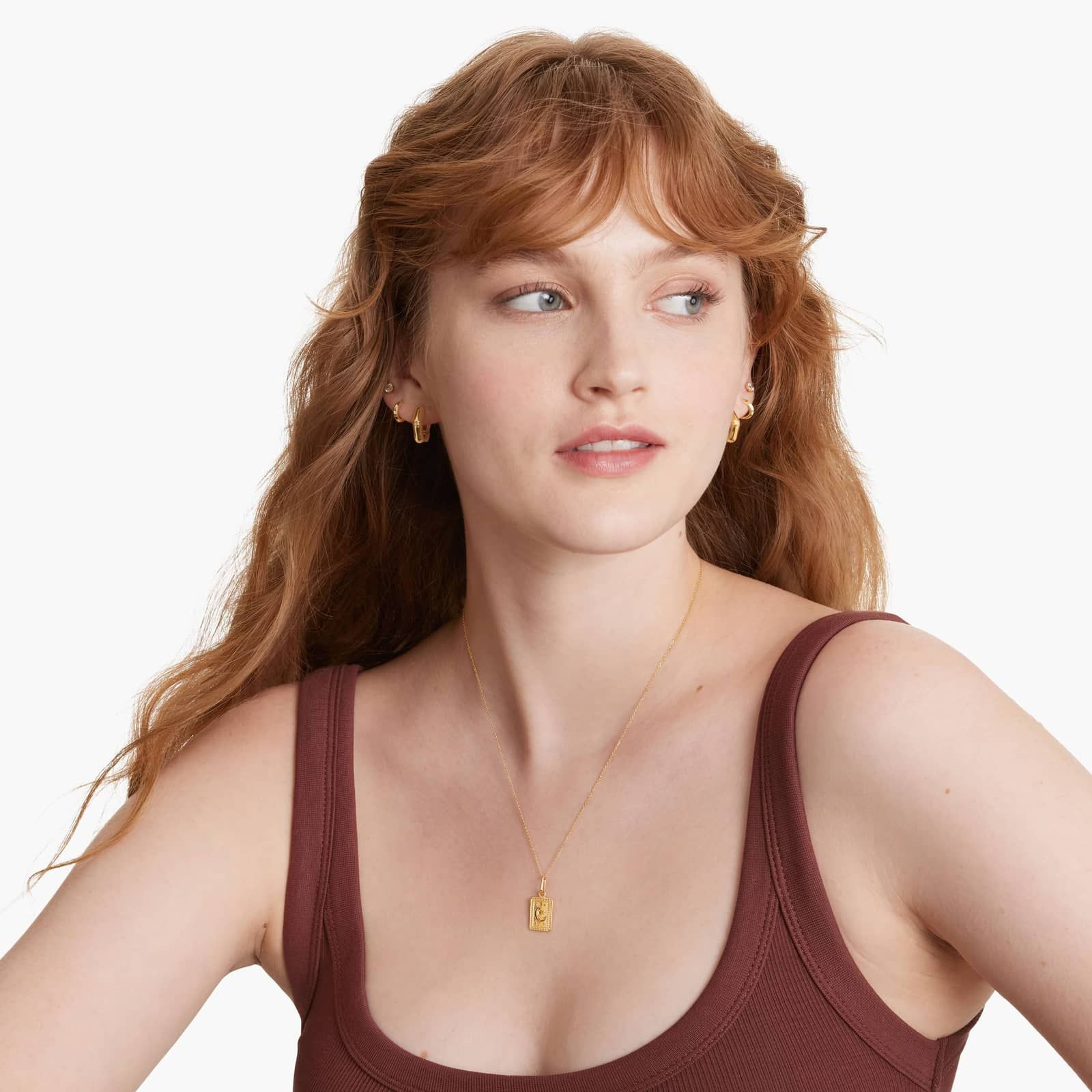 Golden Hour Bamboo Huggie Hoop Earrings In 14K Yellow Gold