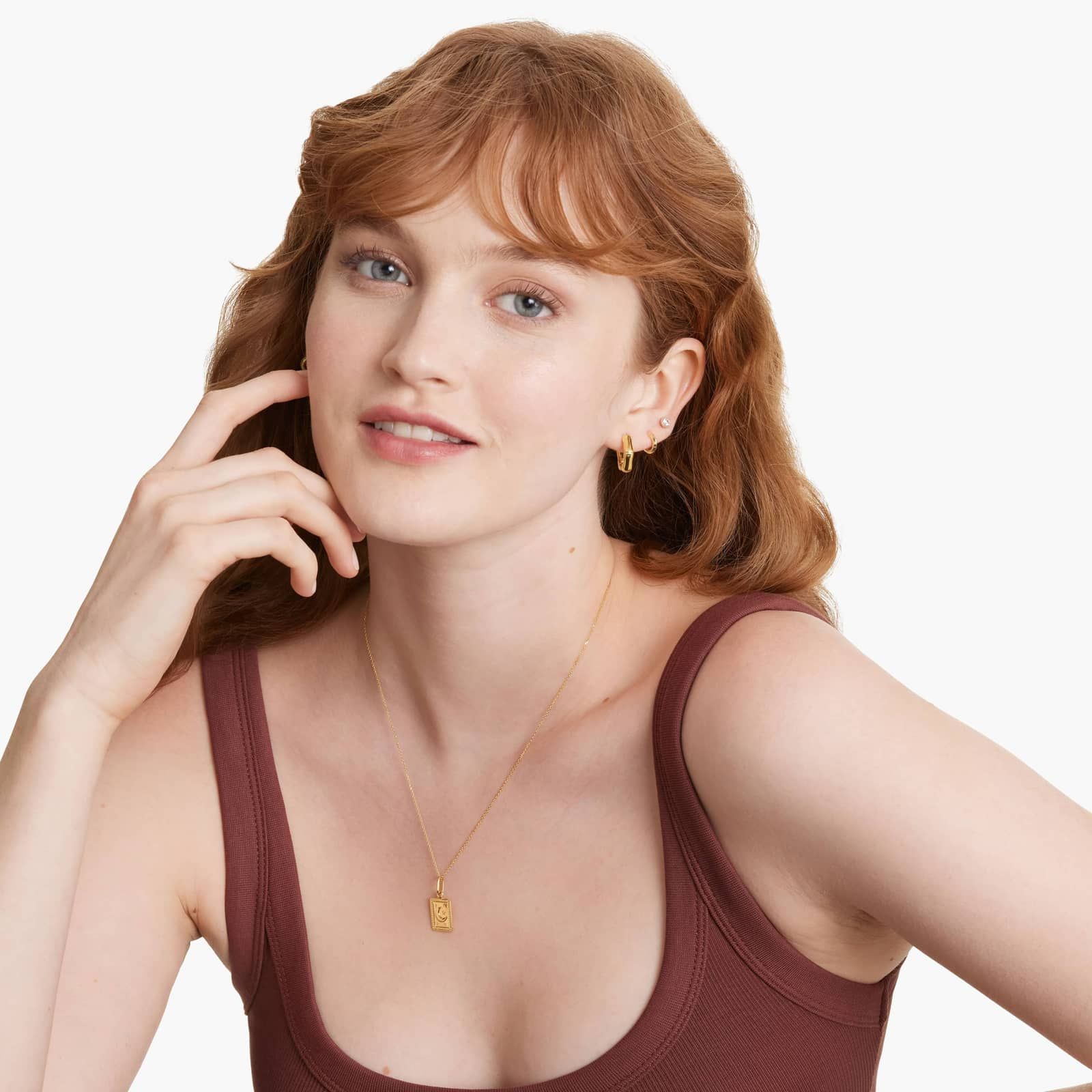 Golden Hour Bamboo Huggie Hoop Earrings In 14K Yellow Gold