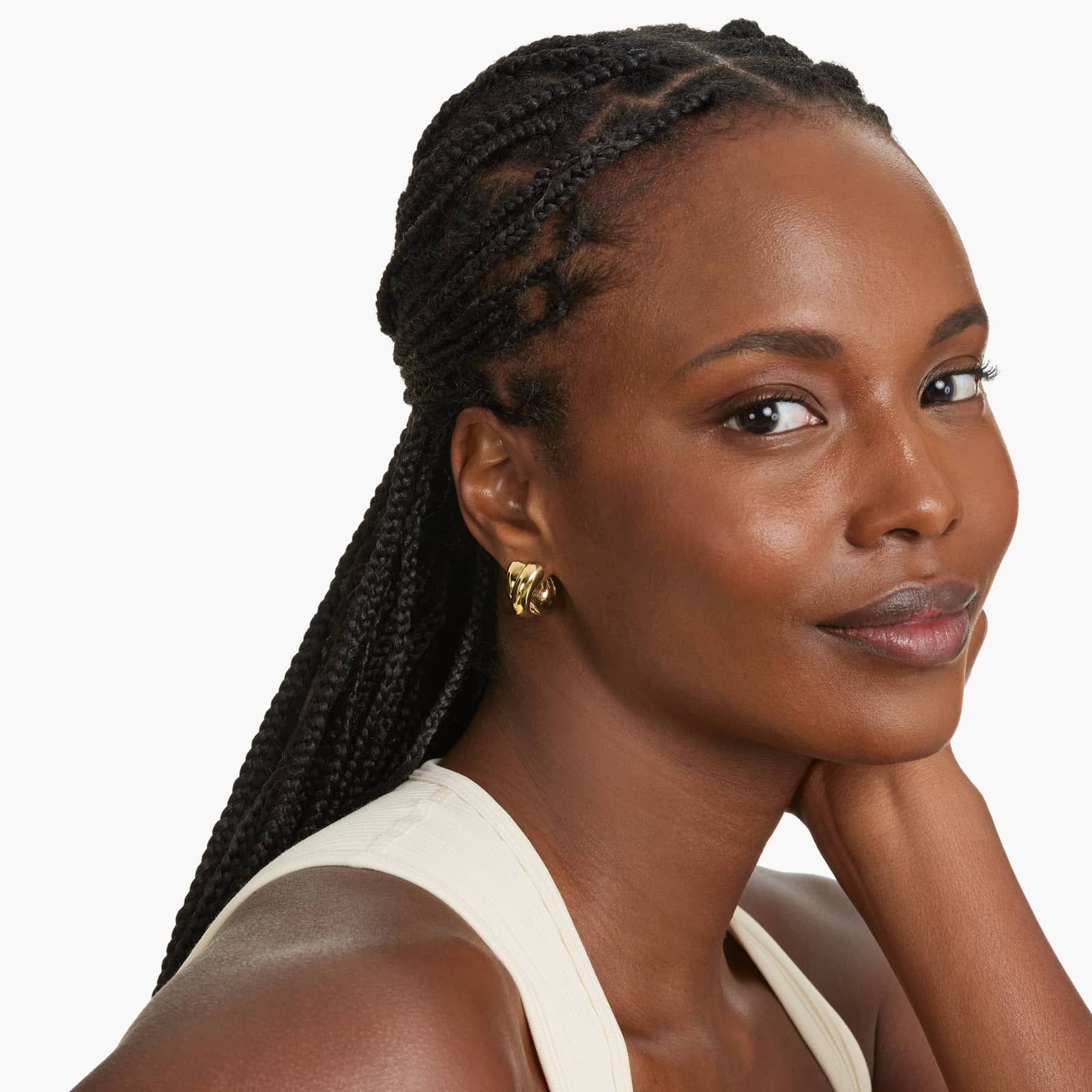 Golden Hour Crossover Hoop Earrings In 14K Yellow Gold