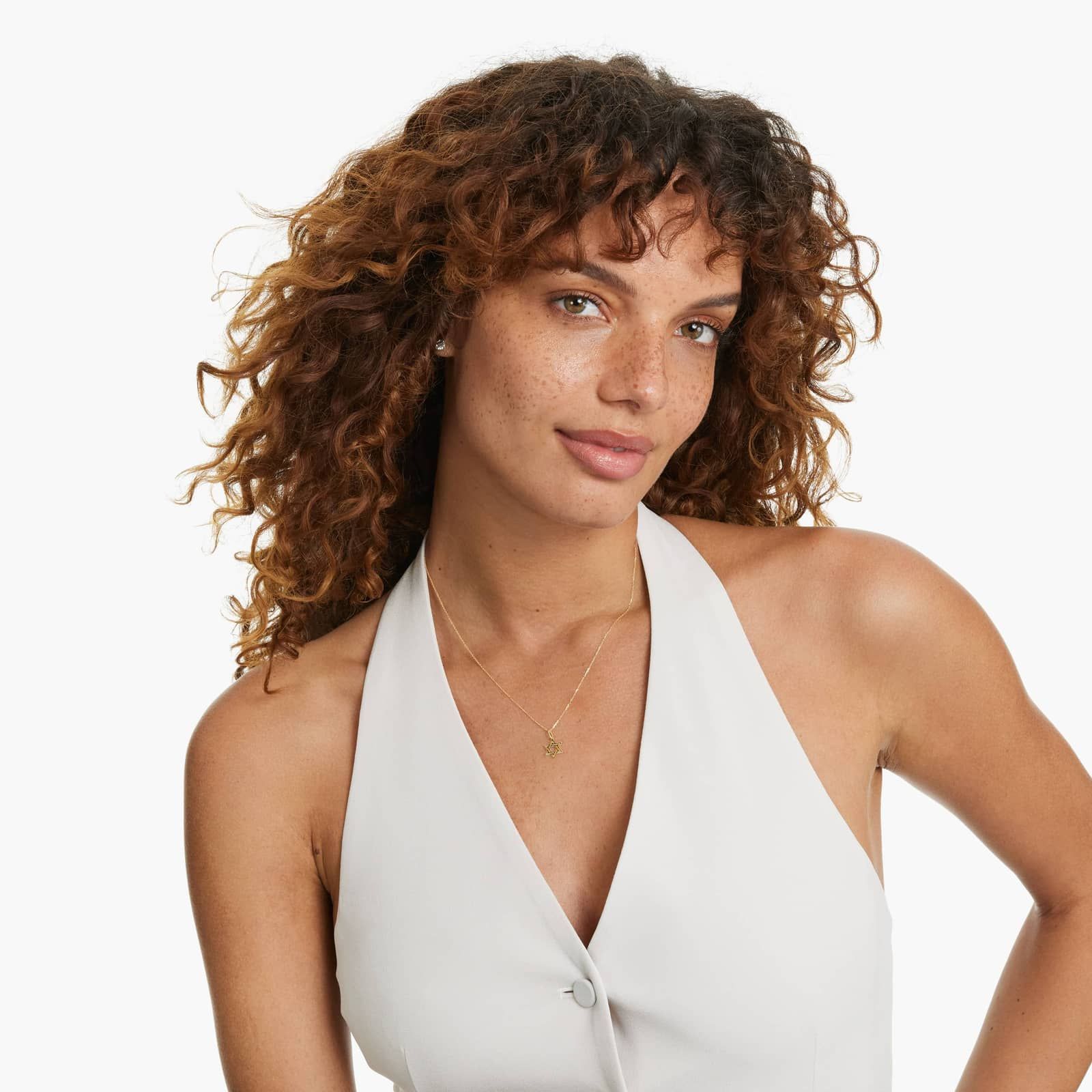 14K Yellow Gold Classic Star of David Pendant Necklace