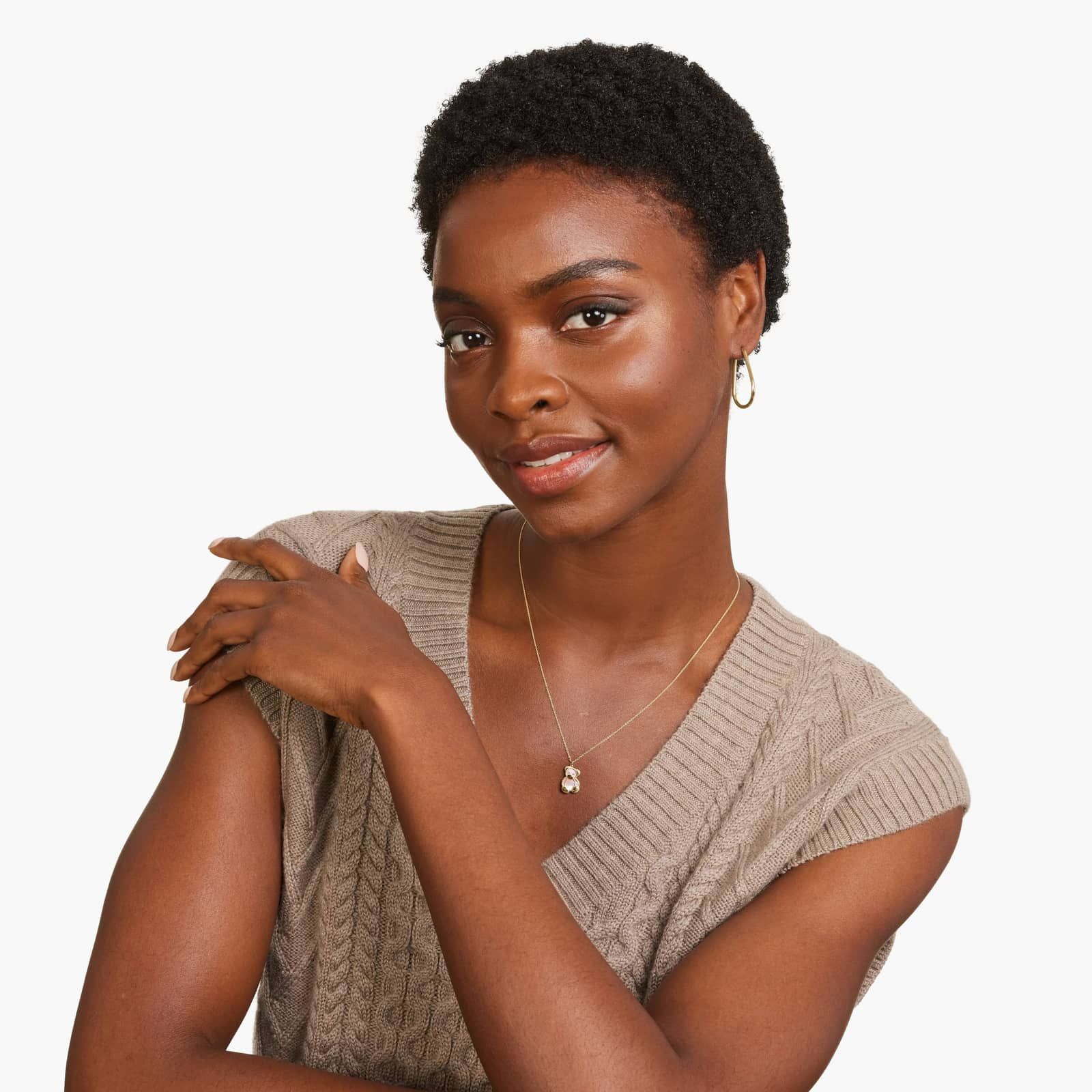 Golden Hour Tear Drop Hoop Earrings In 14K Yellow Gold