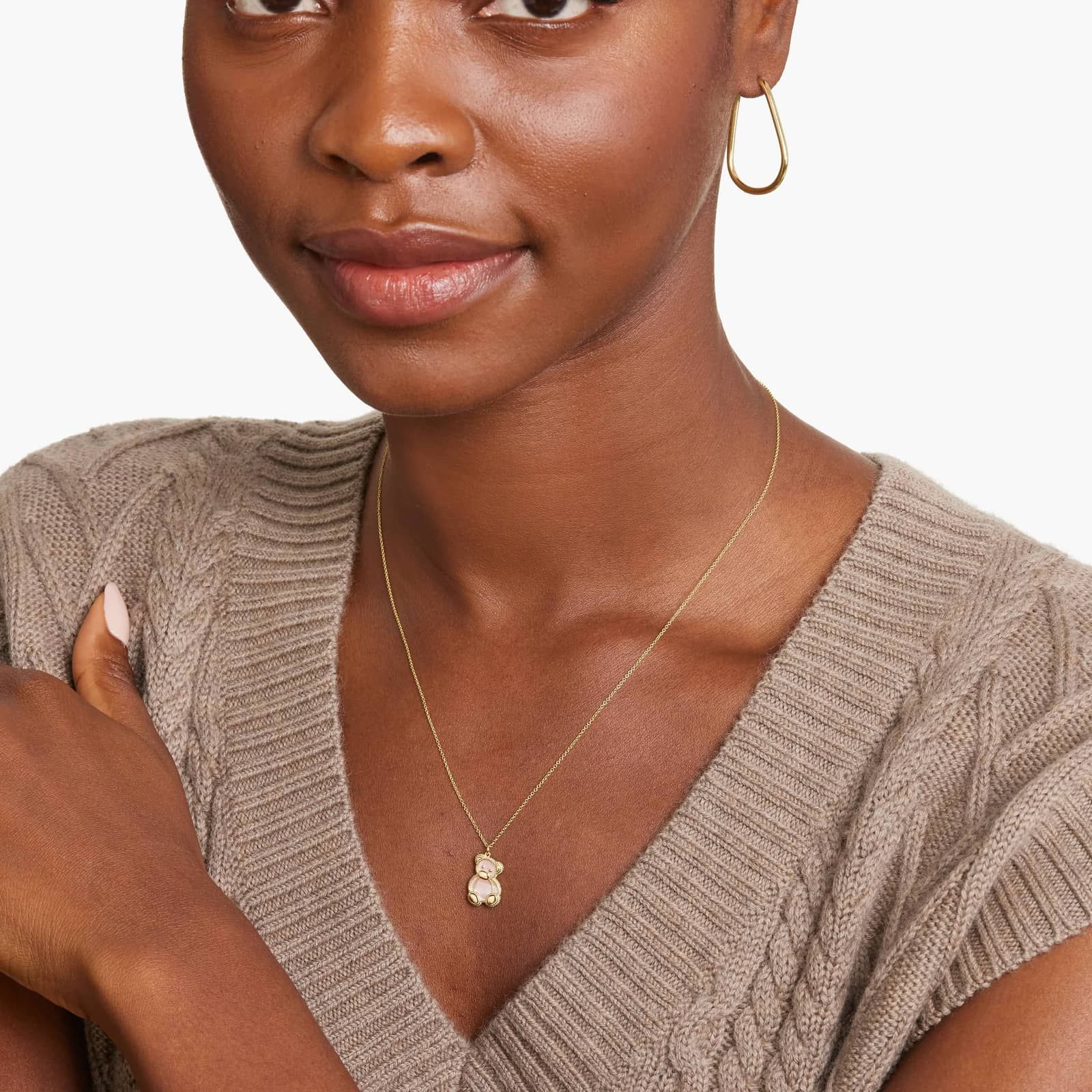 Golden Hour Tear Drop Hoop Earrings In 14K Yellow Gold