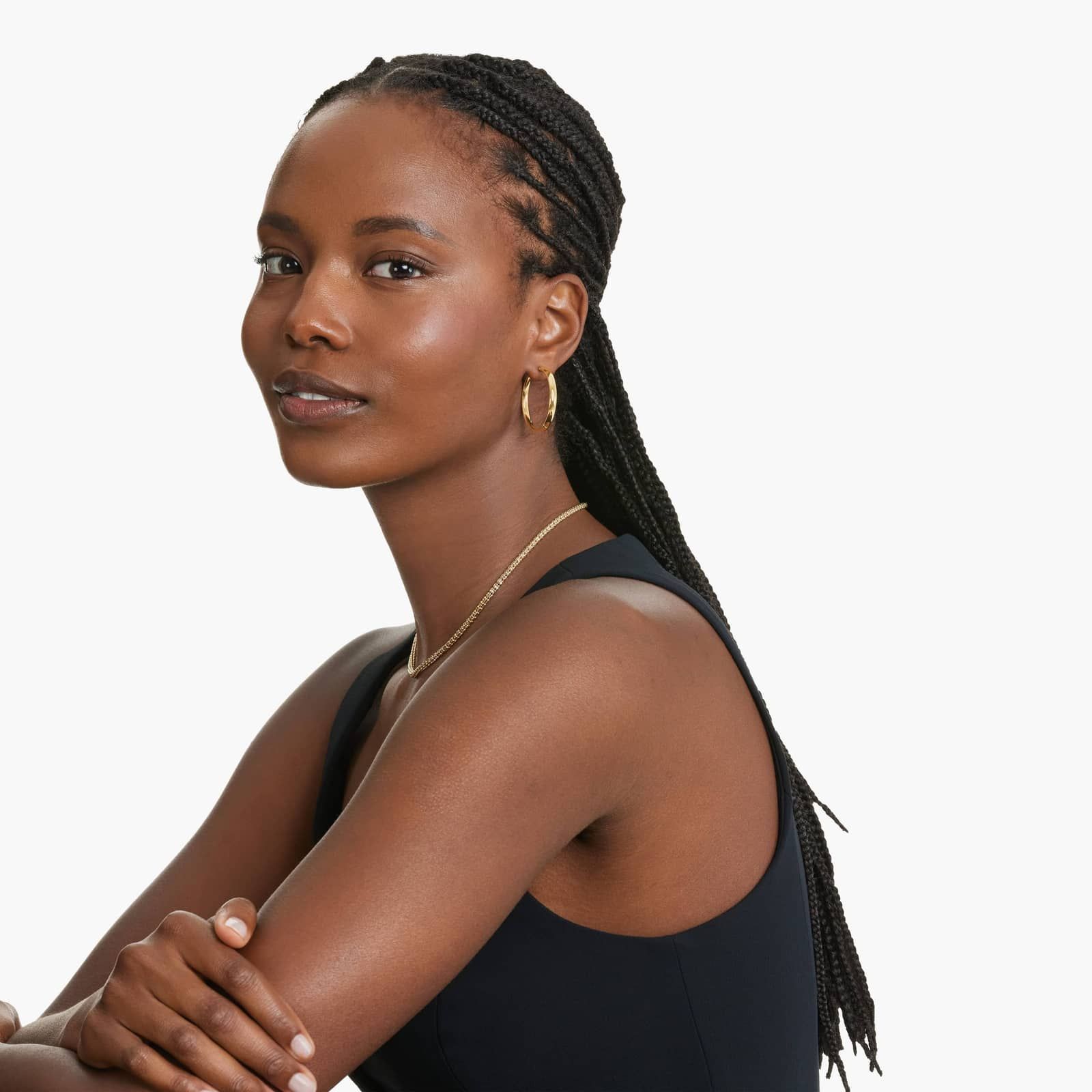 14K Yellow Gold Two Tone Faceted Necklace