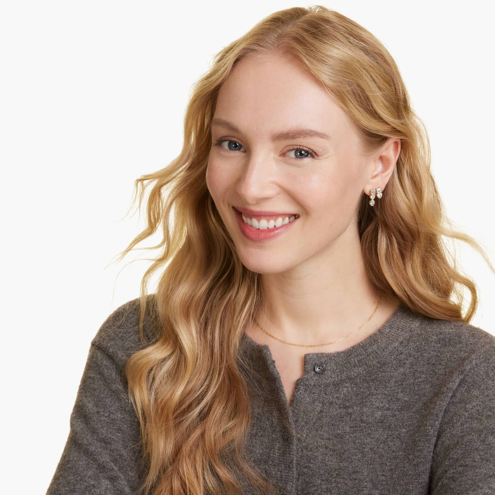 Fancy Bezel Drop Earrings With Emerald Cut and Heart Shaped Lab-Grown Diamonds In 14K Yellow Gold