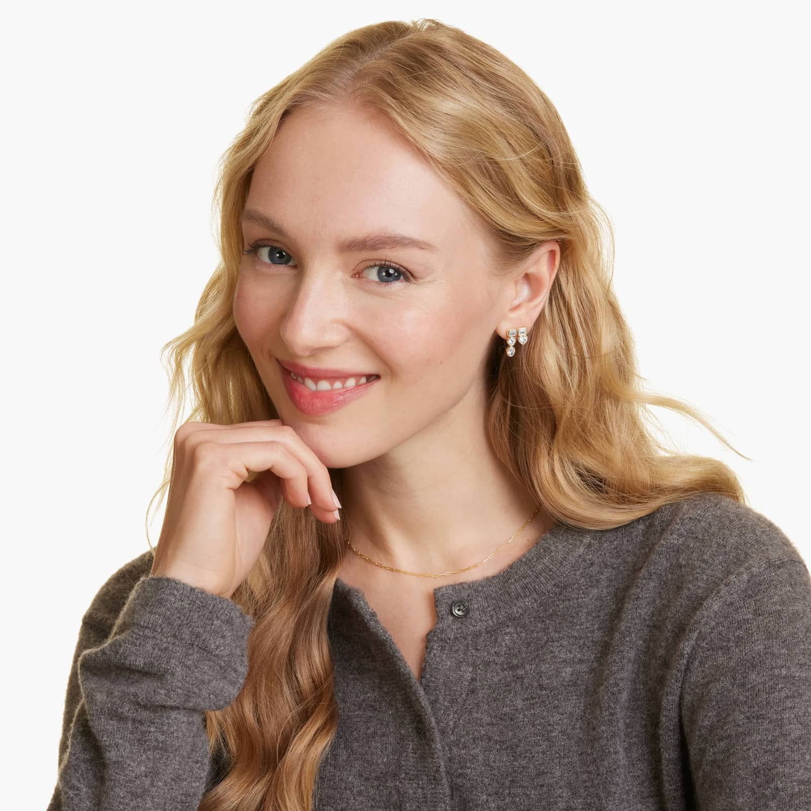 Fancy Bezel Drop Earrings With Emerald Cut and Heart Shaped Lab-Grown Diamonds In 14K Yellow Gold