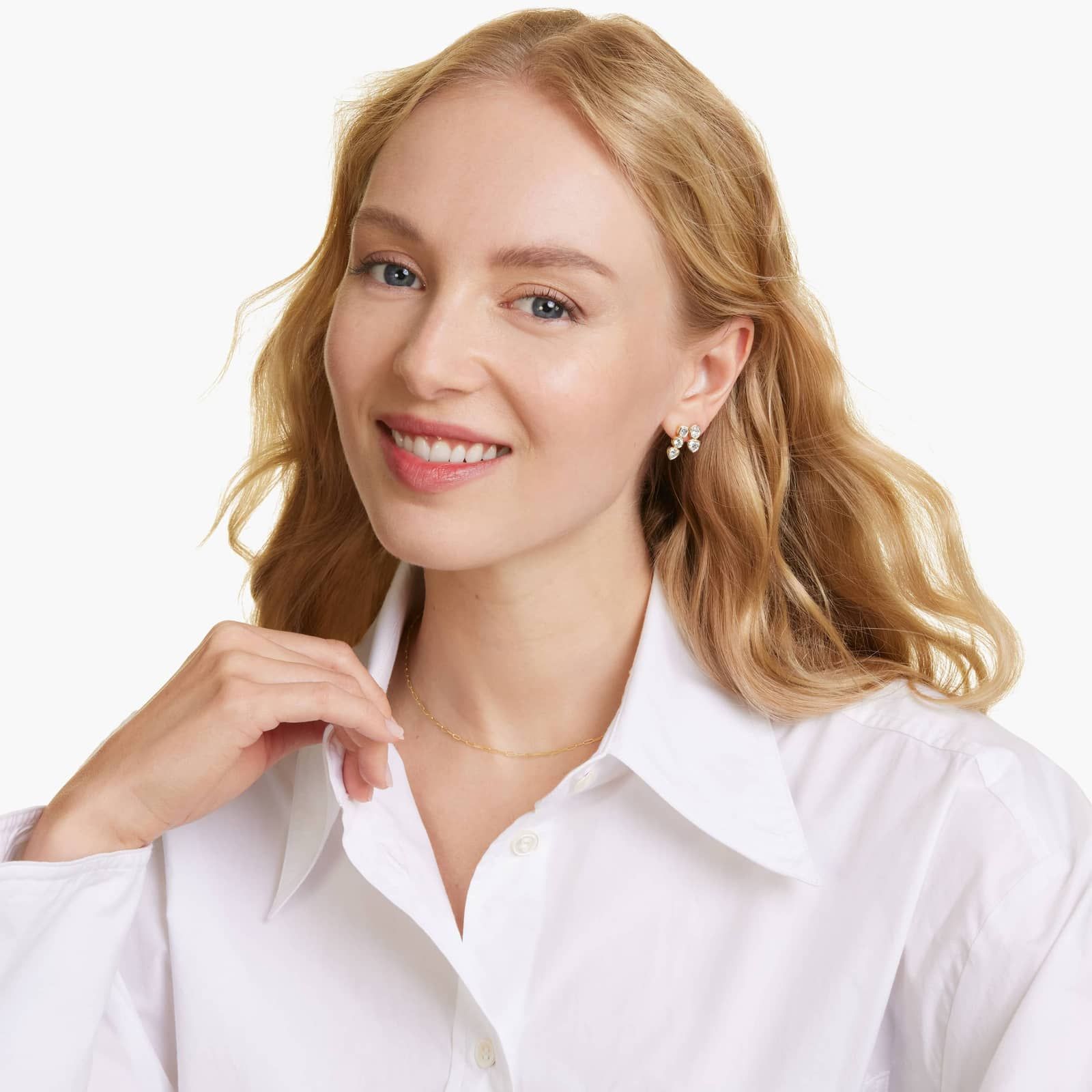 Fancy Bezel Earrings With Asscher Cut and Round Lab-Grown Diamonds In 14K Yellow Gold