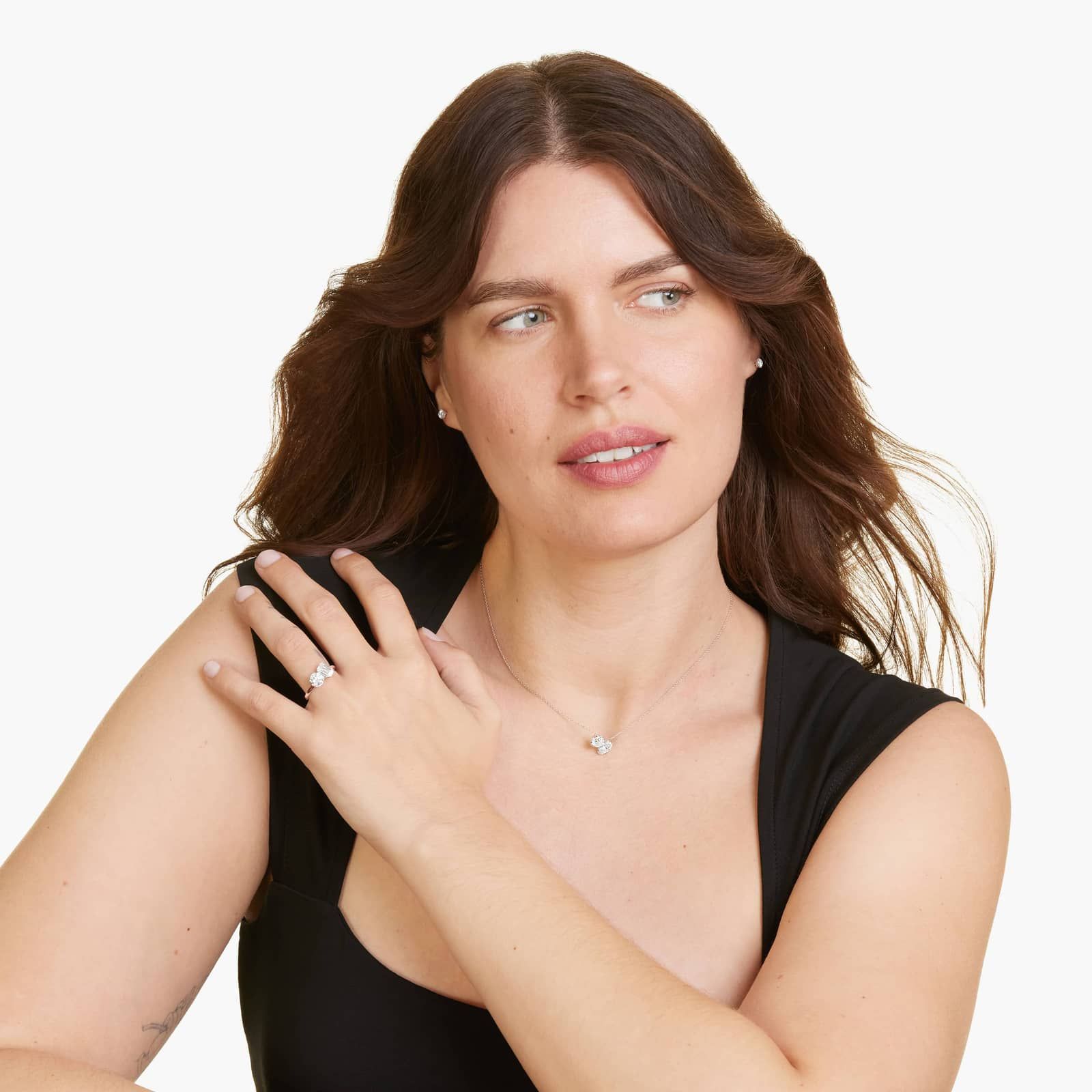 Toi et Moi Round And Emerald Cut Lab-Grown Diamond Ring In 14K Rose Gold