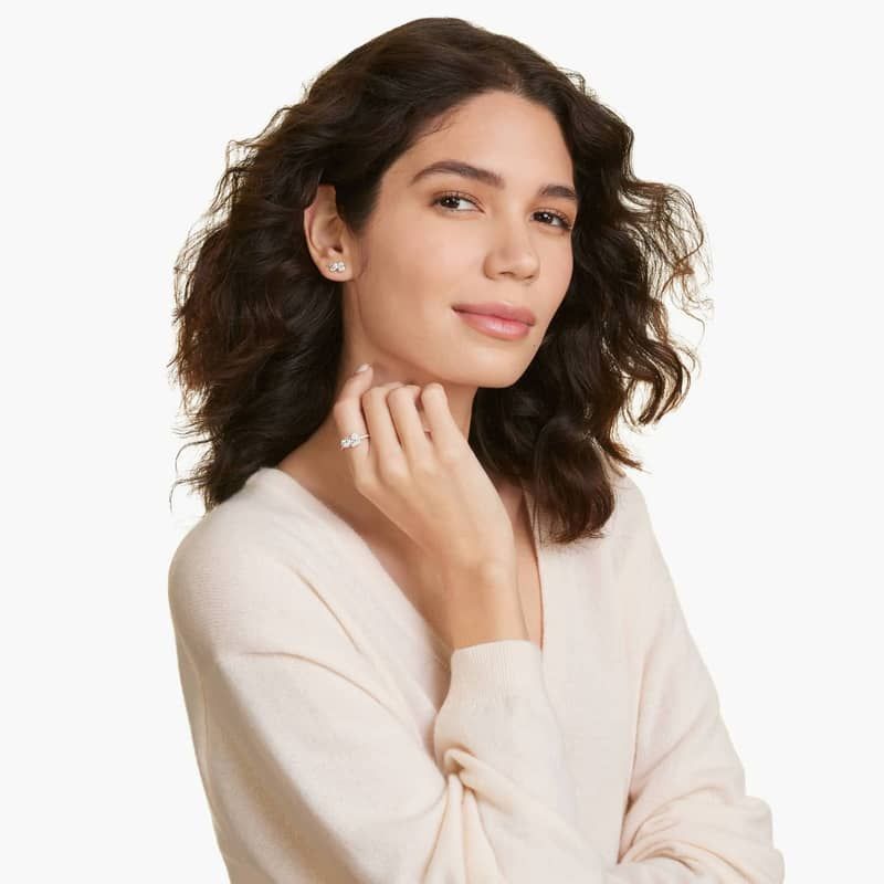 Toi et Moi Earrings With Oval Cut Lab-Grown Diamonds In 14K Rose Gold