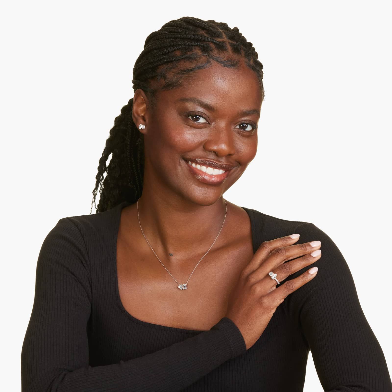 Toi Et Moi Pendant Necklace With Heart And Emerald Cut Lab-Grown Diamonds In 14K Rose Gold