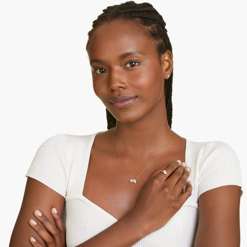 Toi et Moi Pear Shaped Lab-Grown Diamond Kissing Pear Ring In 14K Rose Gold