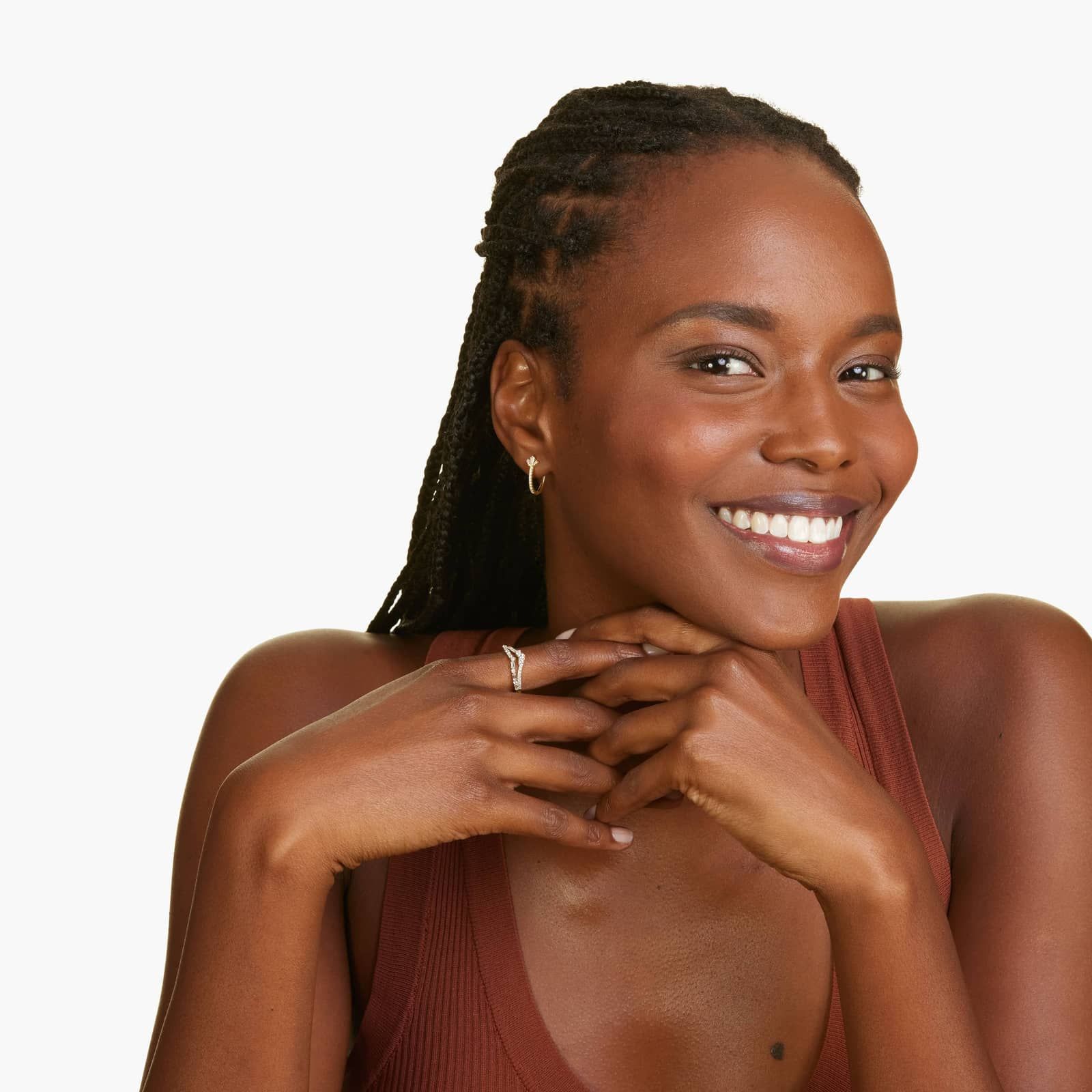 14K Yellow Gold Dainty Diamonds Petal Detail Huggie Hoop Earrings