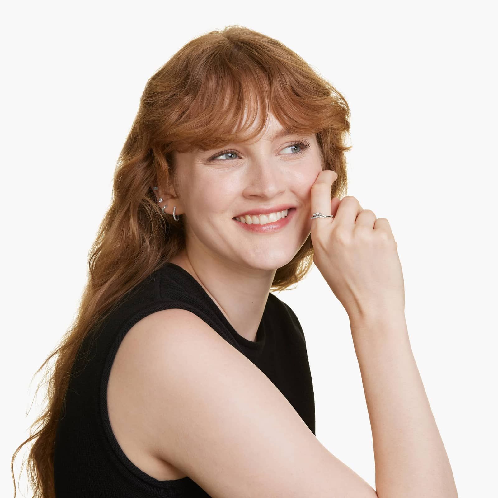 Dainty Diamonds Tiara Inspired Pavé Stack Ring In 14K White Gold