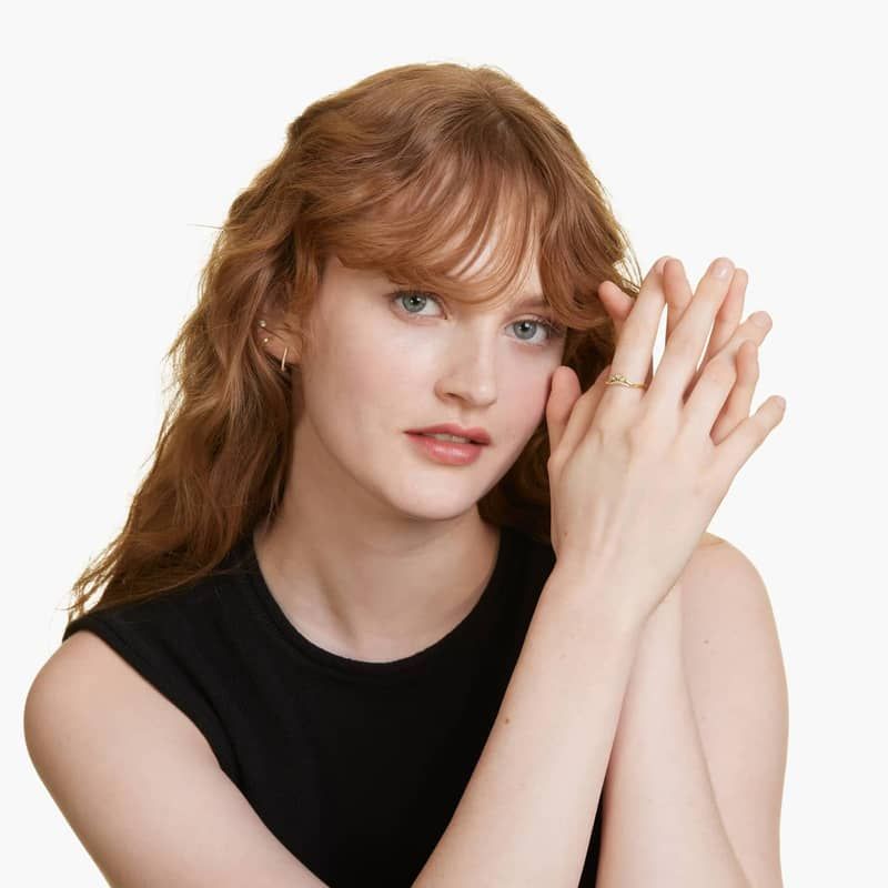 Dainty Diamonds Tiara Inspired Pavé Stack Ring In 14K Yellow Gold