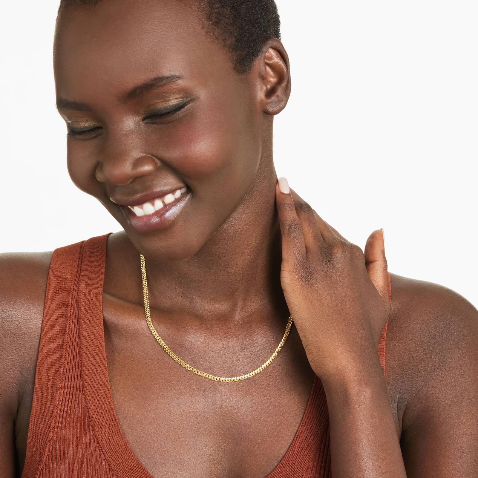 14K Yellow Gold Solid 3.5mm Miami Cuban Chain Necklace - 18 inches