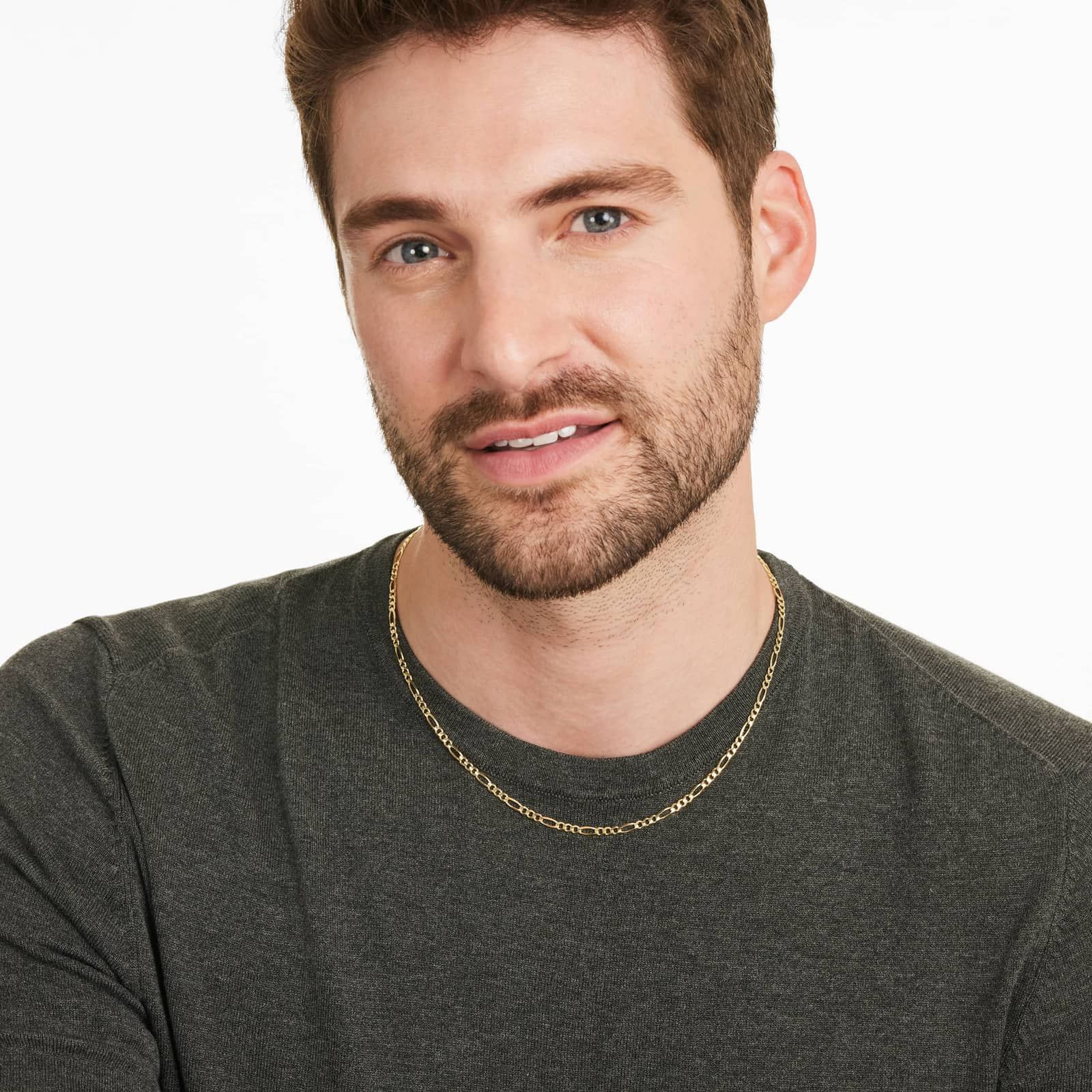 14K Yellow Gold 3mm Figaro Chain Necklace - 18 inches