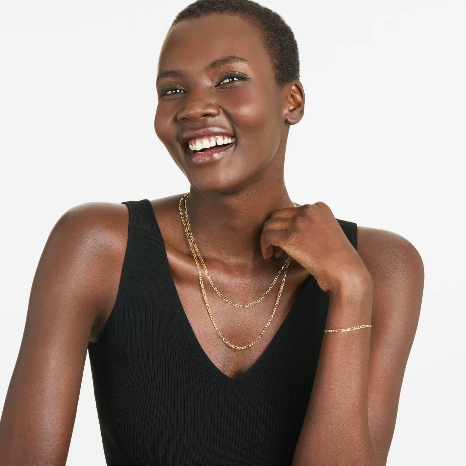 14K Yellow Gold 3mm Figaro Chain Necklace - 18 inches