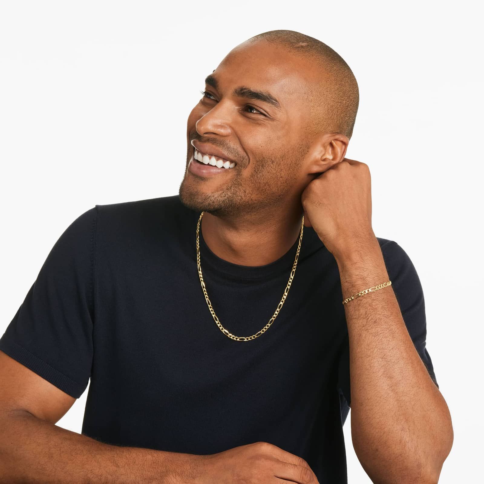 14K Yellow Gold 4.5mm Figaro Chain Necklace - 22 inches