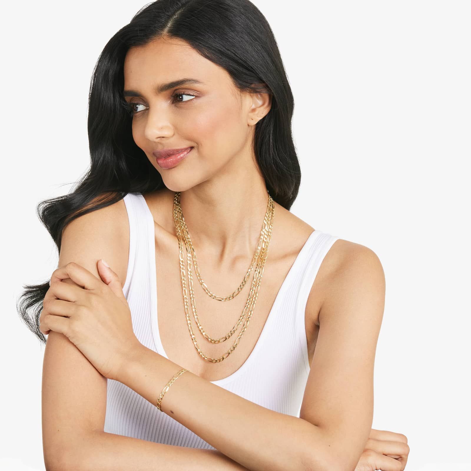 14K Yellow Gold 4.5mm Figaro Chain Necklace - 22 inches