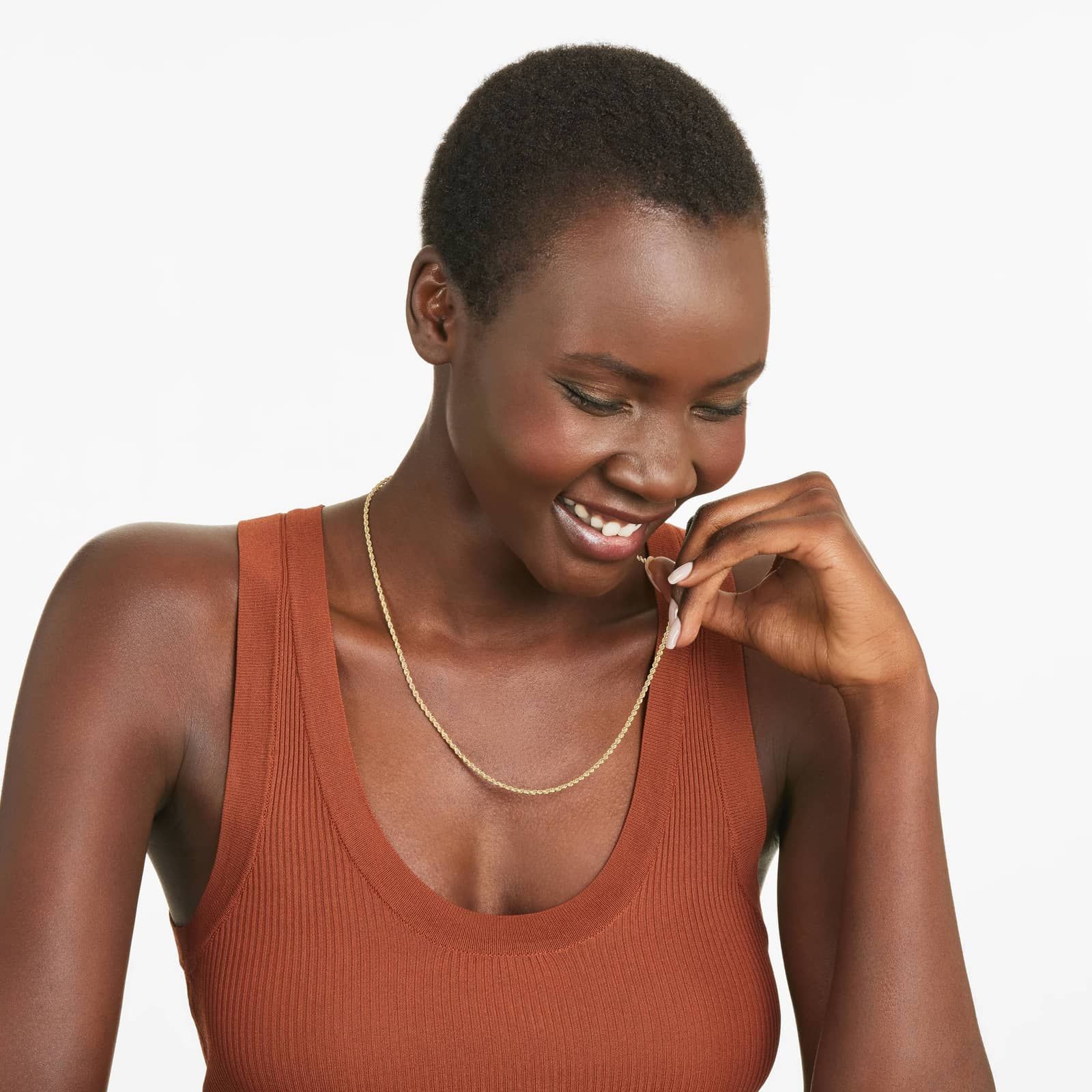 14K Yellow Gold Solid 2.5mm Rope Chain Necklace - 22 inches