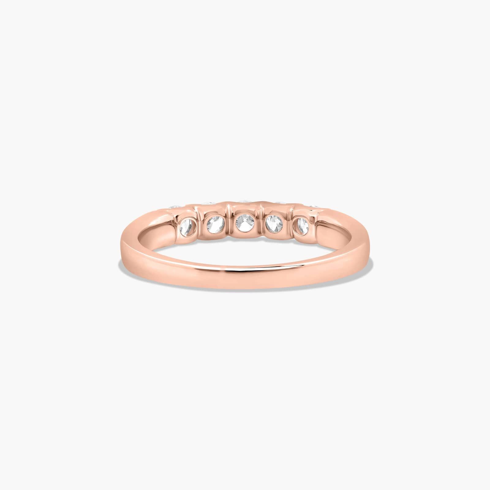 Shared Prong Five Stone Contour Anniversary Ring With 0.5 CTW Lab-Grown Diamonds In 14K Rose Gold (2.50mm)