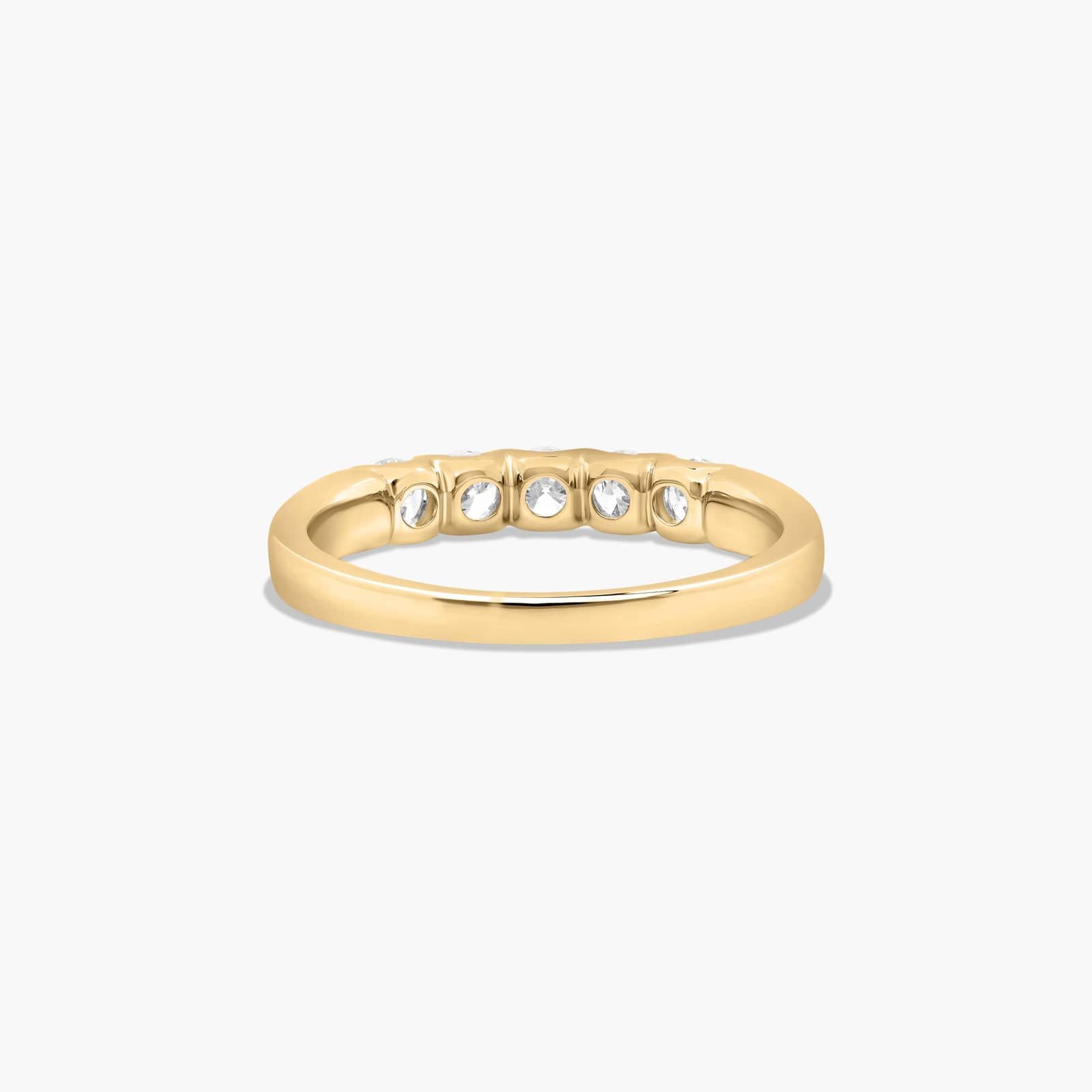 Shared Prong Five Stone Contour Anniversary Ring With 0.5 CTW Lab-Grown Diamonds In 14K Yellow Gold (2.50mm)