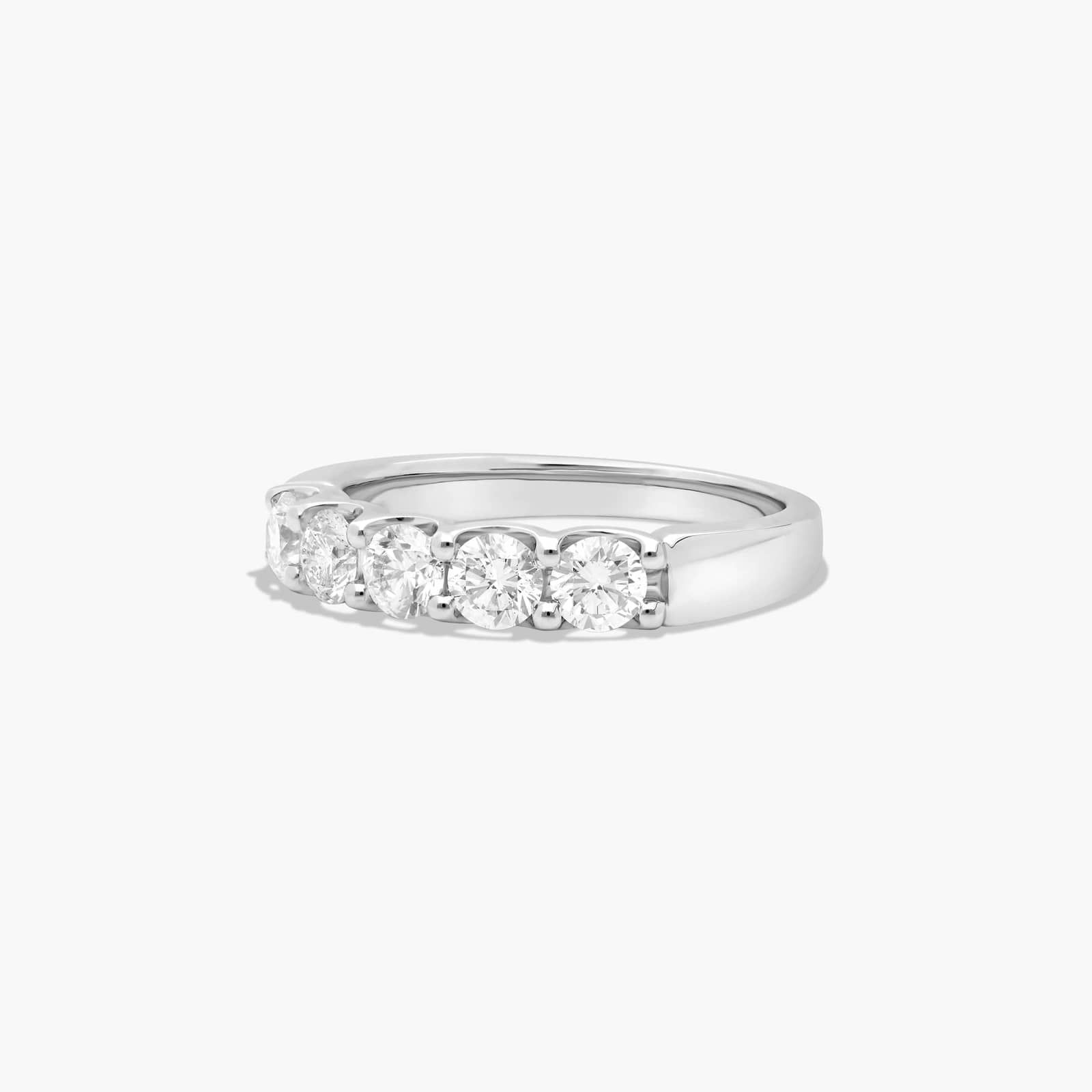 Shared Prong Five Stone Contour Anniversary Ring With 1 CTW Lab-Grown Diamonds In 14K White Gold (3.00mm)