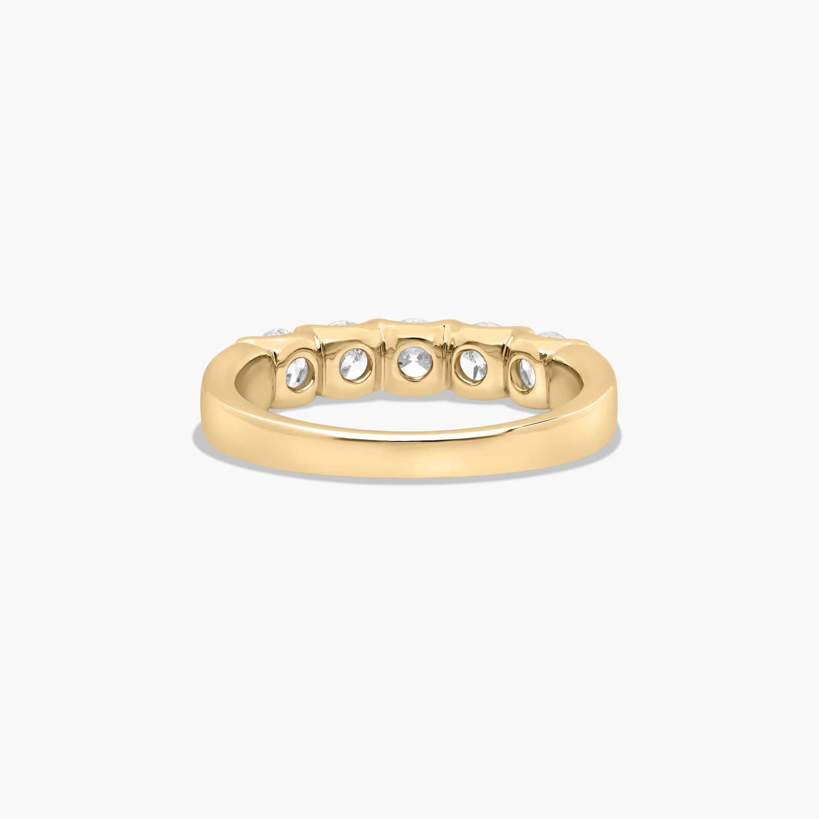 Shared Prong Five Stone Contour Anniversary Ring With 1 CTW Lab-Grown Diamonds In 14K Yellow Gold (3.00mm)