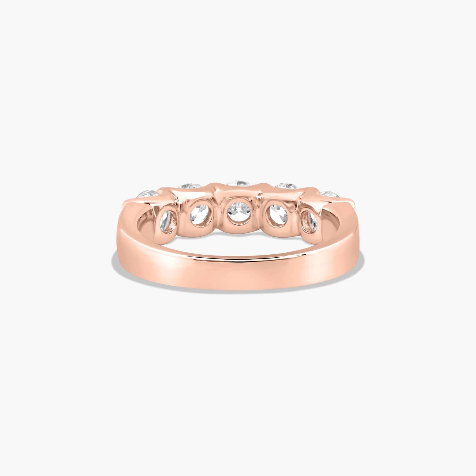 Shared Prong Five Stone Contour Anniversary Ring With 1.5 CTW Lab-Grown Diamonds In 14K Rose Gold (3.50mm)