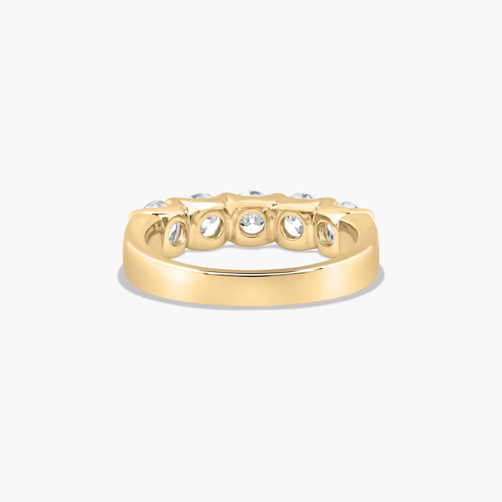 Shared Prong Five Stone Contour Anniversary Ring With 1.5 CTW Lab-Grown Diamonds In 14K Yellow Gold (3.50mm)