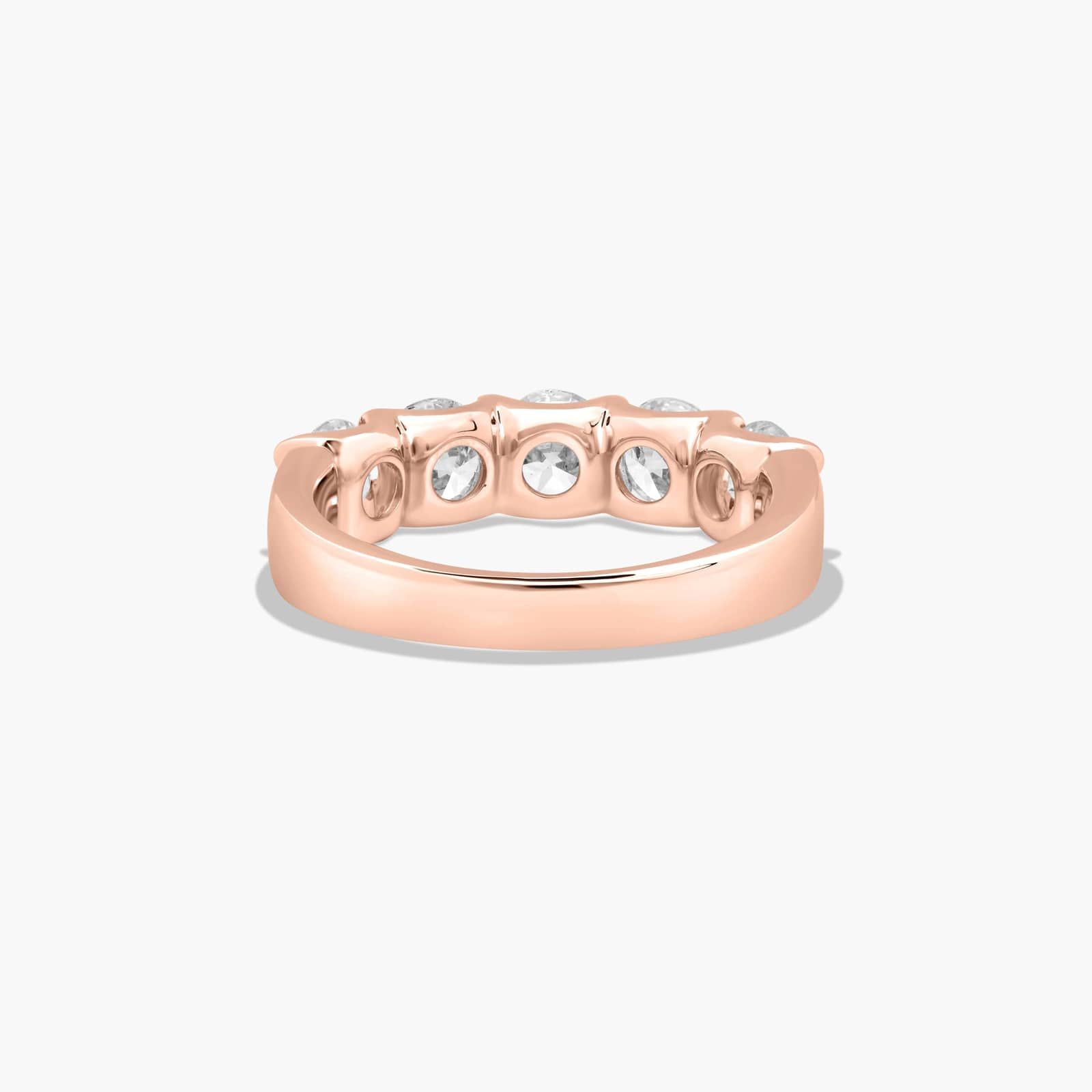 Shared Prong Five Stone Contour Anniversary Ring With 2 CTW Lab-Grown Diamonds In 14K Rose Gold (3.50mm)
