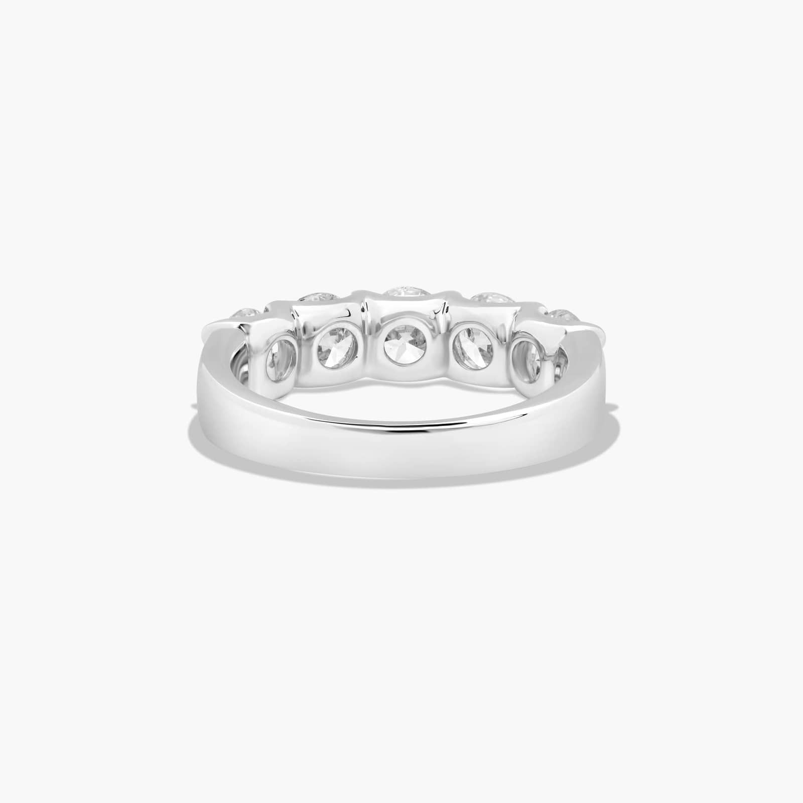 Shared Prong Five Stone Contour Anniversary Ring With 2 CTW Lab-Grown Diamonds In 14K White Gold (3.50mm)