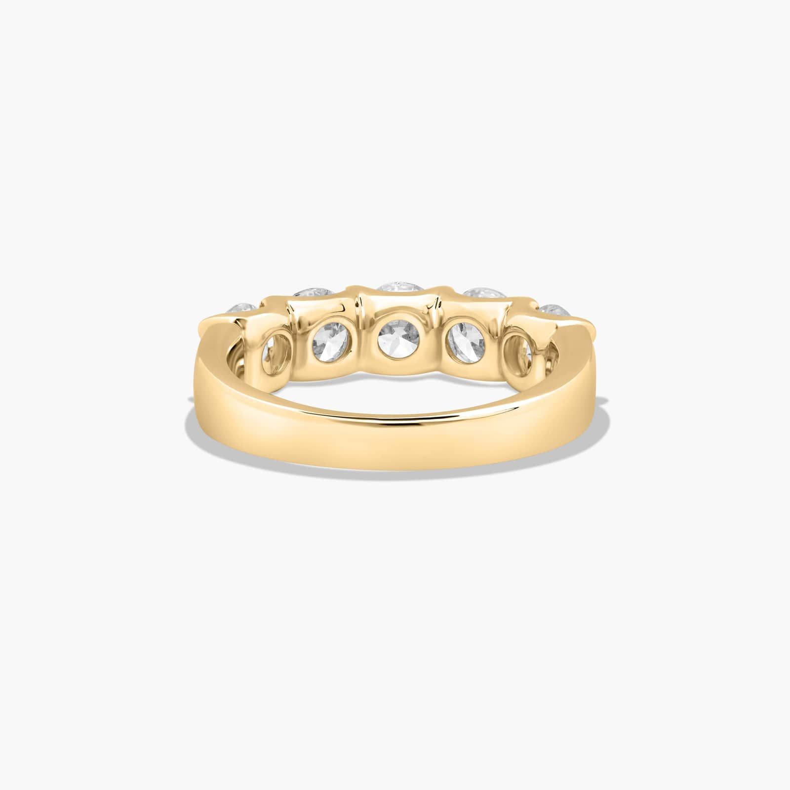 Shared Prong Five Stone Contour Anniversary Ring With 2 CTW Lab-Grown Diamonds In 14K Yellow Gold (3.50mm)