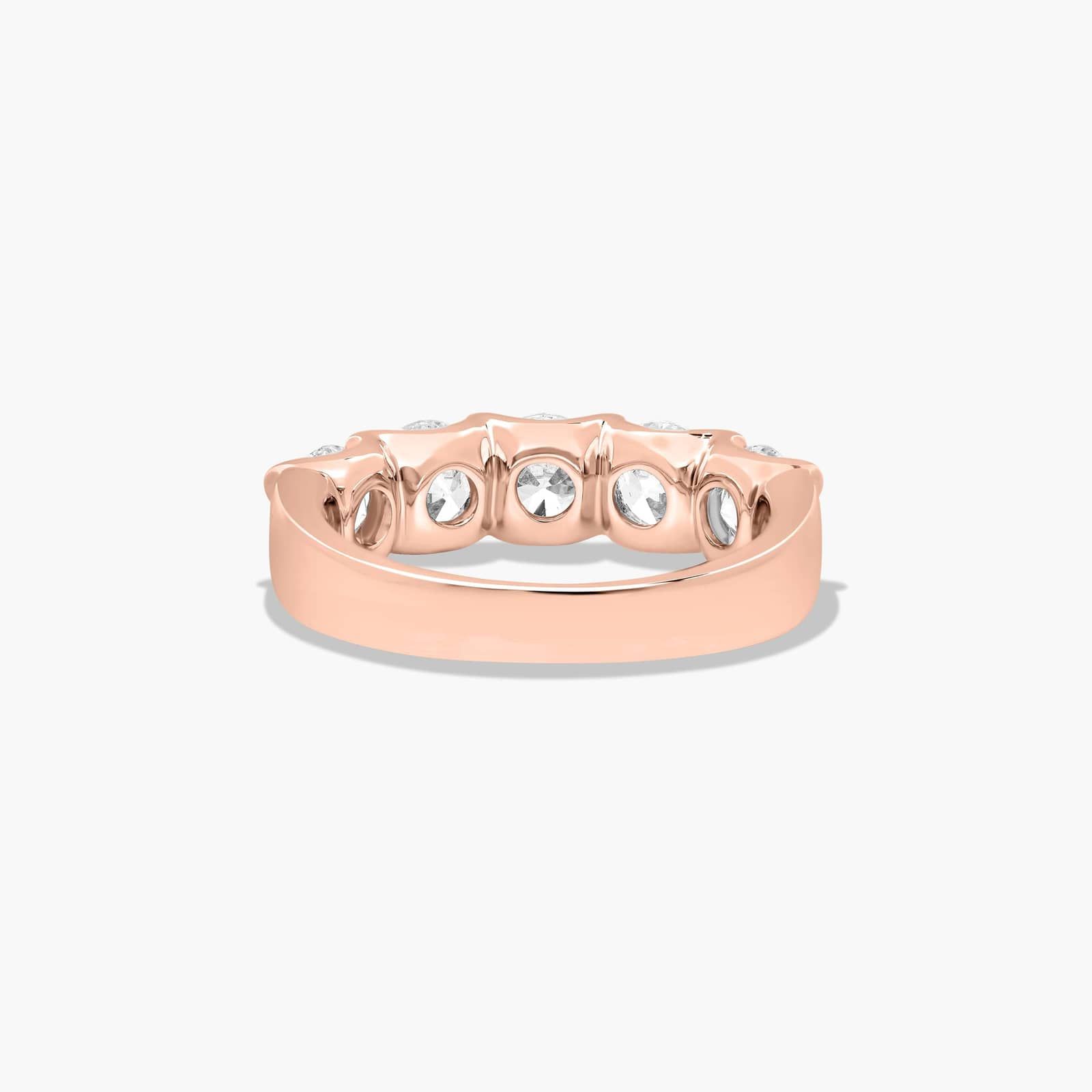 Shared Prong Five Stone Contour Anniversary Ring With 2.5 CTW Lab-Grown Diamonds In 14K Rose Gold (3.50mm)