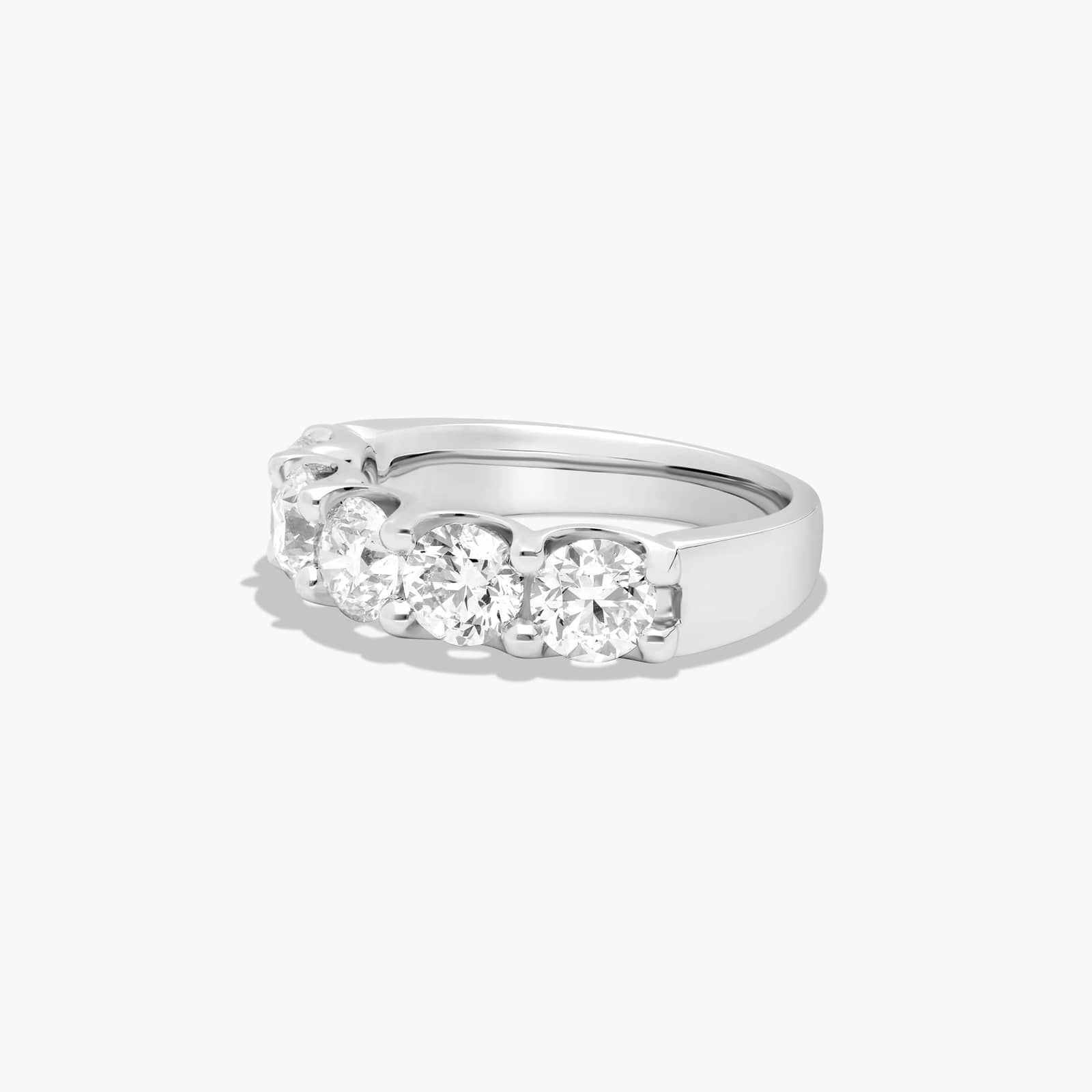 Shared Prong Five Stone Contour Anniversary Ring With 2.5 CTW Lab-Grown Diamonds In 14K White Gold (3.50mm)