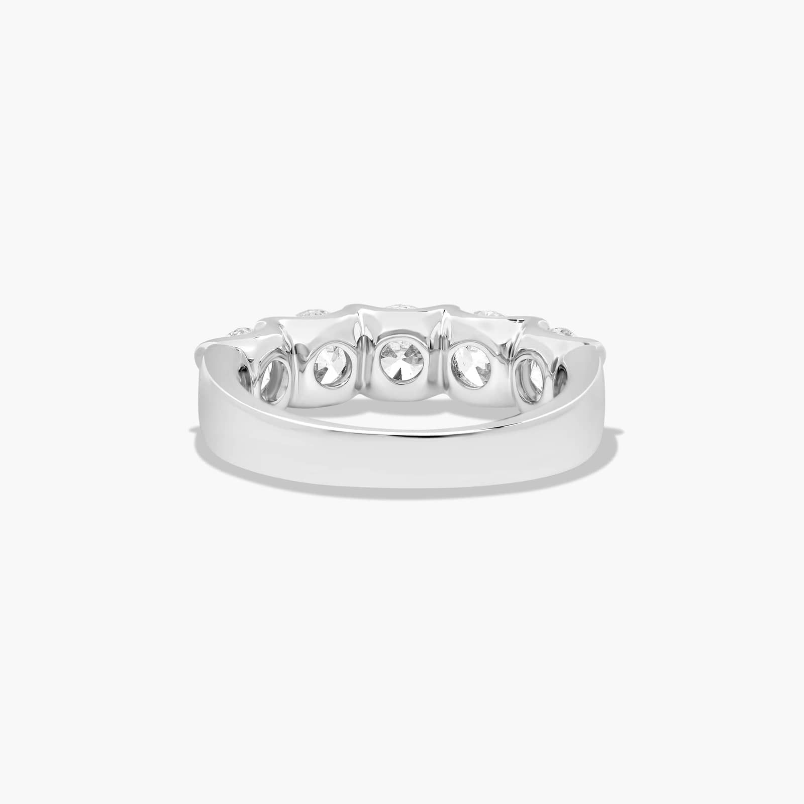 Shared Prong Five Stone Contour Anniversary Ring With 2.5 CTW Lab-Grown Diamonds In 14K White Gold (3.50mm)