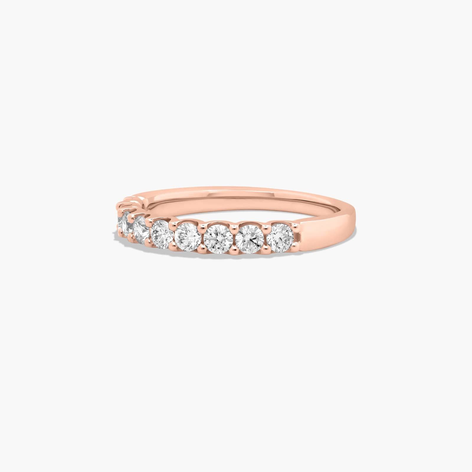 Shared Prong Nine Stone Contour Anniversary Ring With 0.5 CTW Diamonds In 14K Rose Gold (2.00mm)