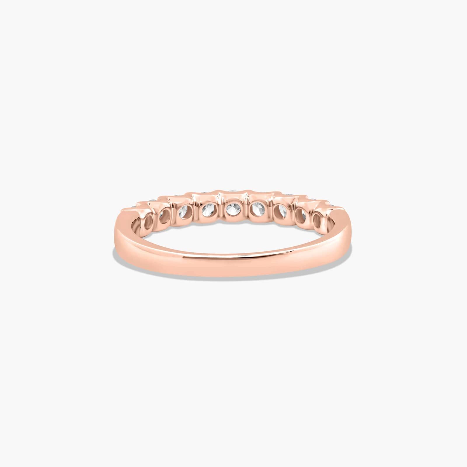 Shared Prong Nine Stone Contour Anniversary Ring With 0.5 CTW Diamonds In 14K Rose Gold (2.00mm)