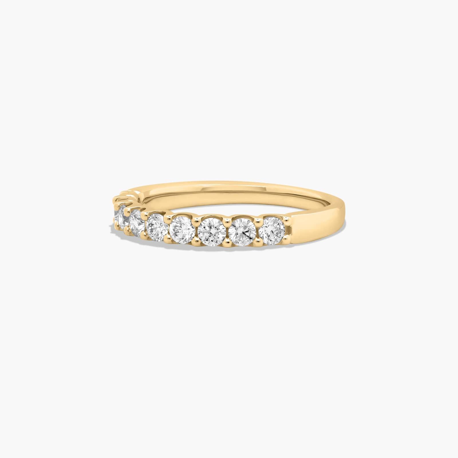 Shared Prong Nine Stone Contour Anniversary Ring With 0.5 CTW Diamonds In 14K Yellow Gold (2.00mm)