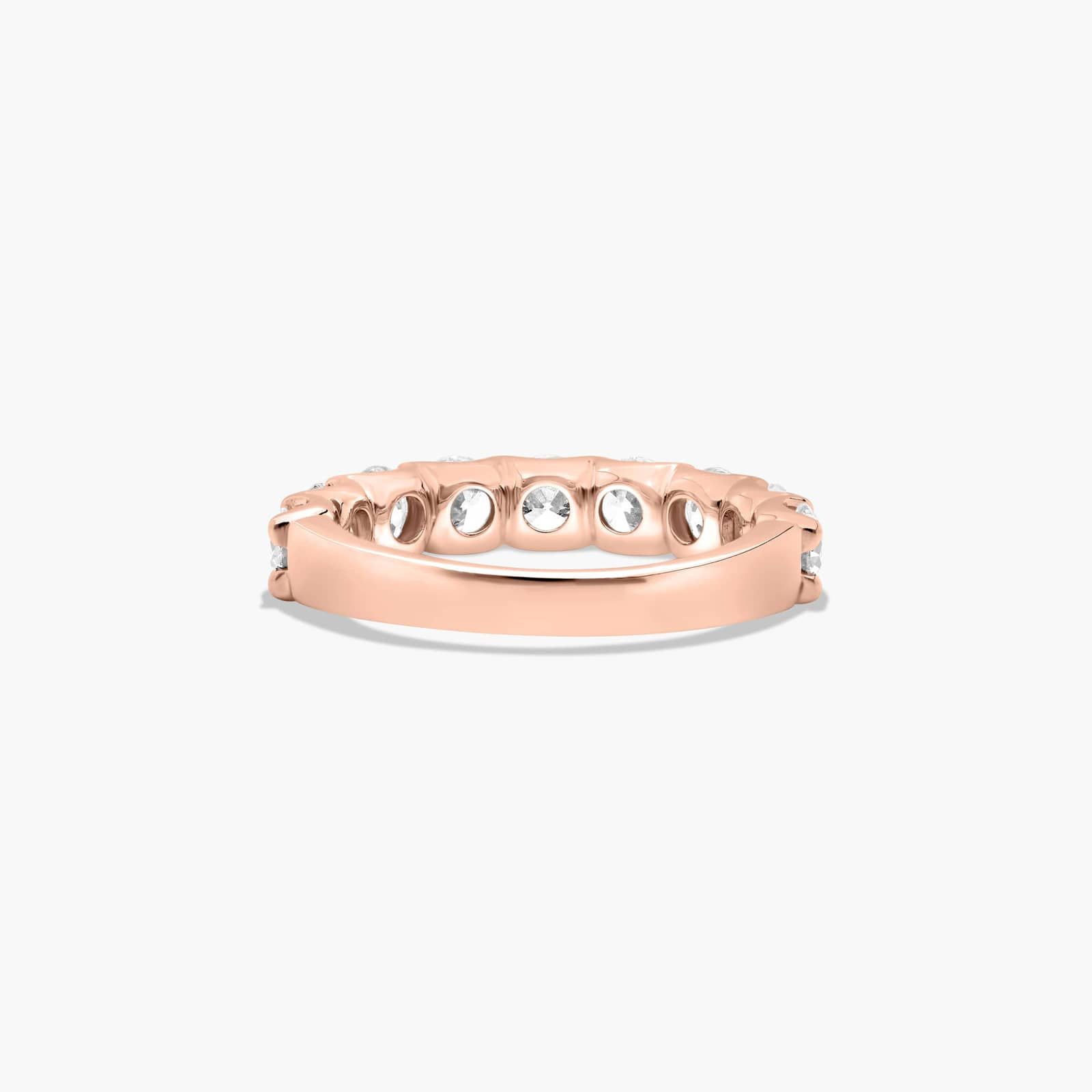 Shared Prong Nine Stone Contour Anniversary Ring With 2 CTW Diamonds In 14K Rose Gold (3.50mm)