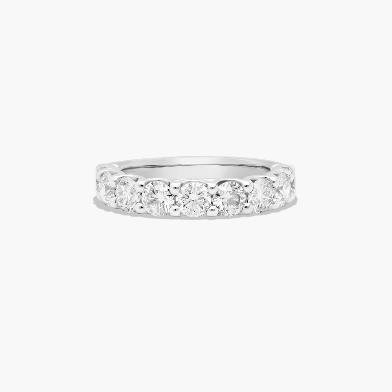 Shared Prong Nine Stone Contour Anniversary Ring With 2 CTW
