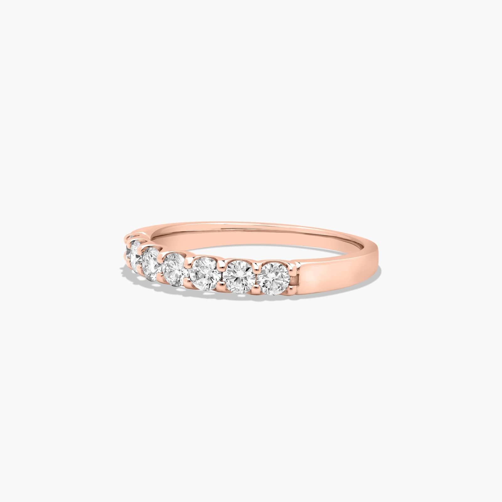 Shared Prong Seven Stone Contour Anniversary Ring With 0.5 CTW Lab-Grown Diamonds In 14K Rose Gold (2.00mm)
