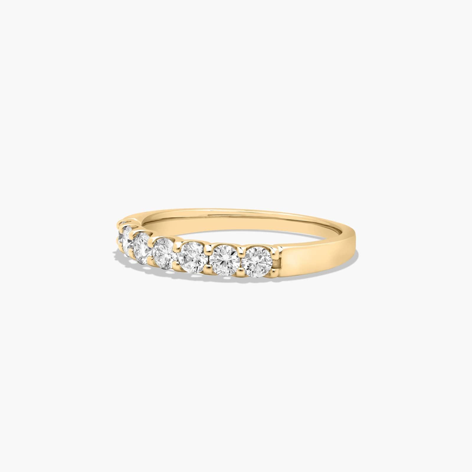 Shared Prong Seven Stone Contour Anniversary Ring With 0.5 CTW Diamonds In 14K Yellow Gold (2.00mm)