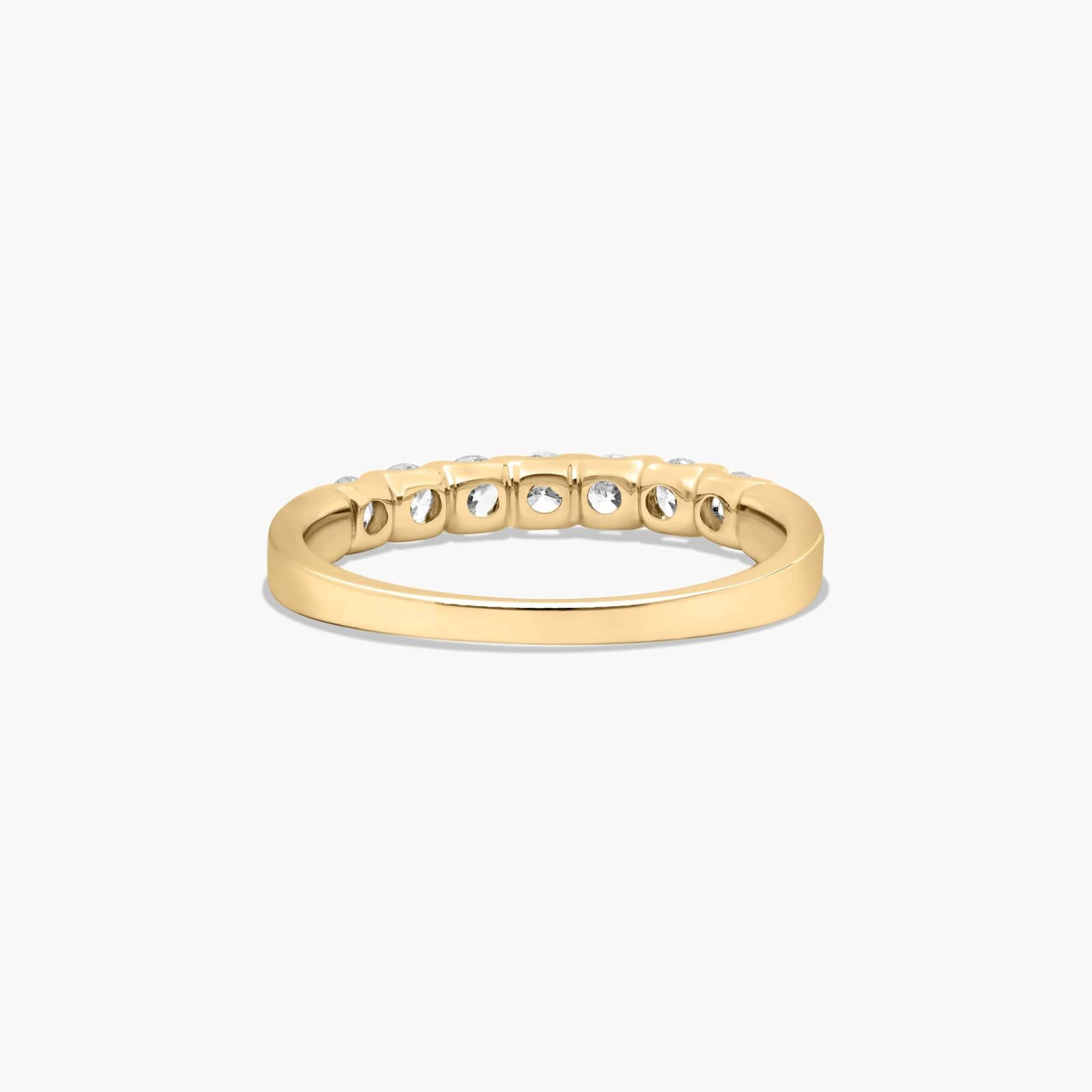 Shared Prong Seven Stone Contour Anniversary Ring With 0.5 CTW Diamonds In 14K Yellow Gold (2.00mm)