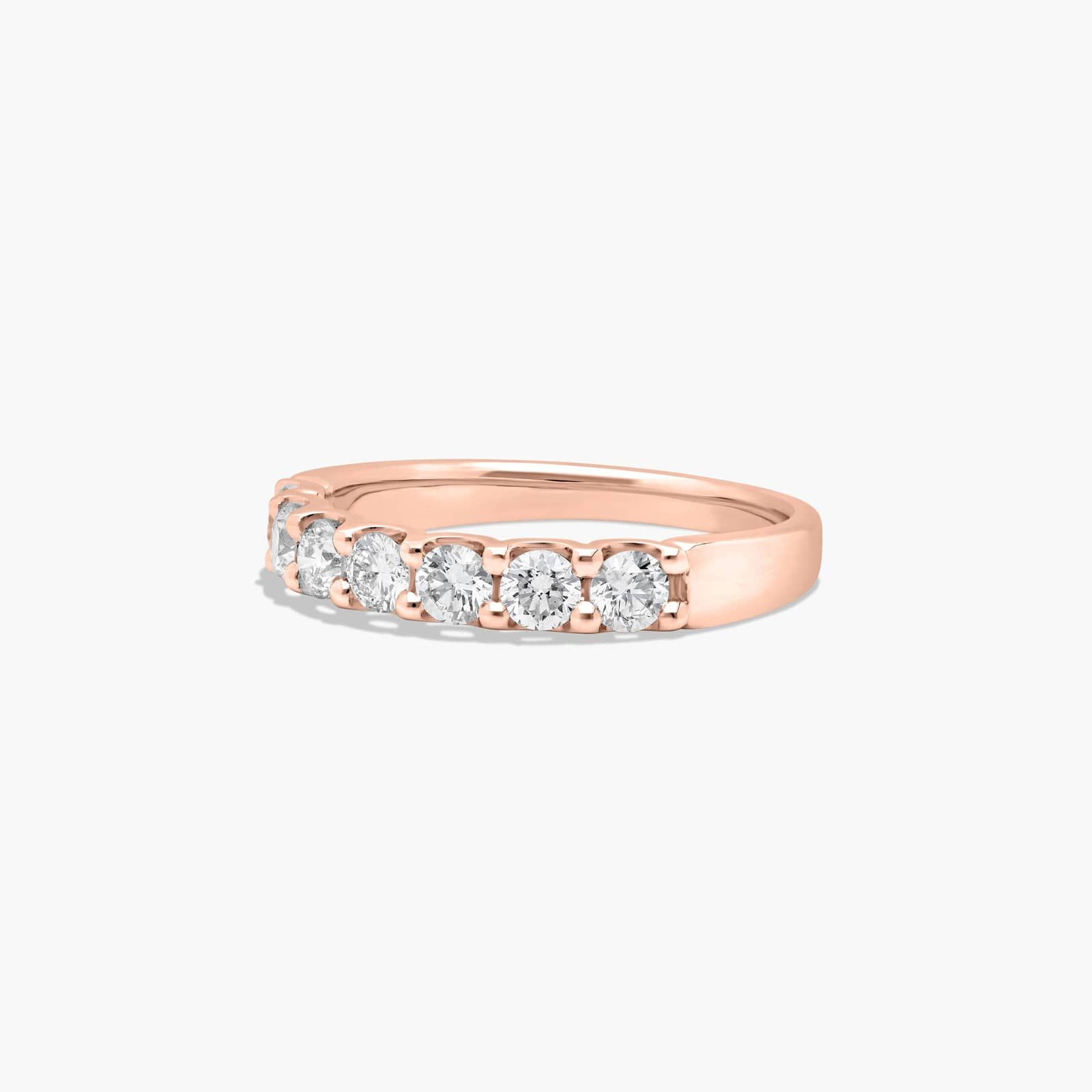 Shared Prong Seven Stone Contour Anniversary Ring With 0.75 CTW Lab-Grown Diamonds In 14K Rose Gold (2.50mm)
