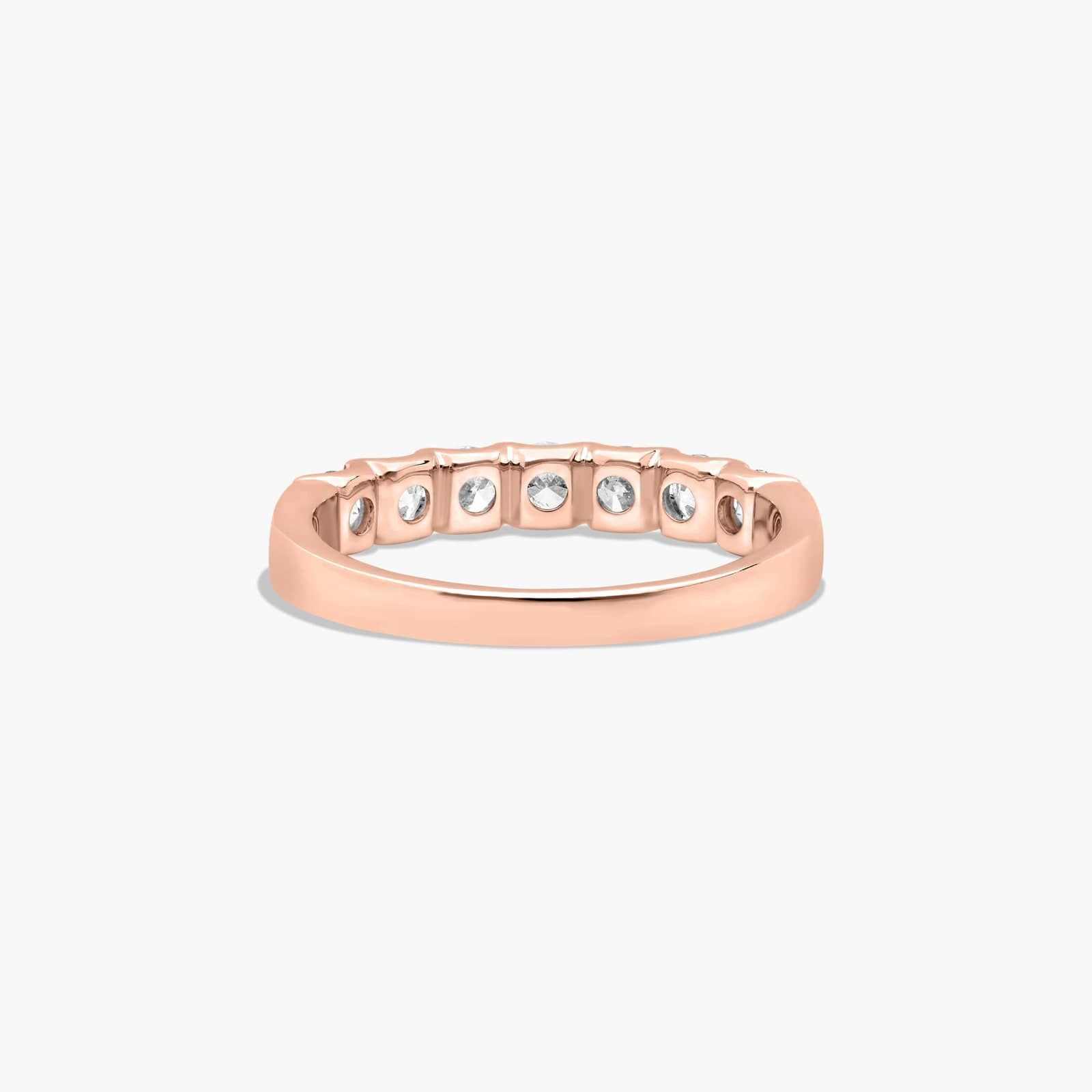 Shared Prong Seven Stone Contour Anniversary Ring With 0.75 CTW Lab-Grown Diamonds In 14K Rose Gold (2.50mm)