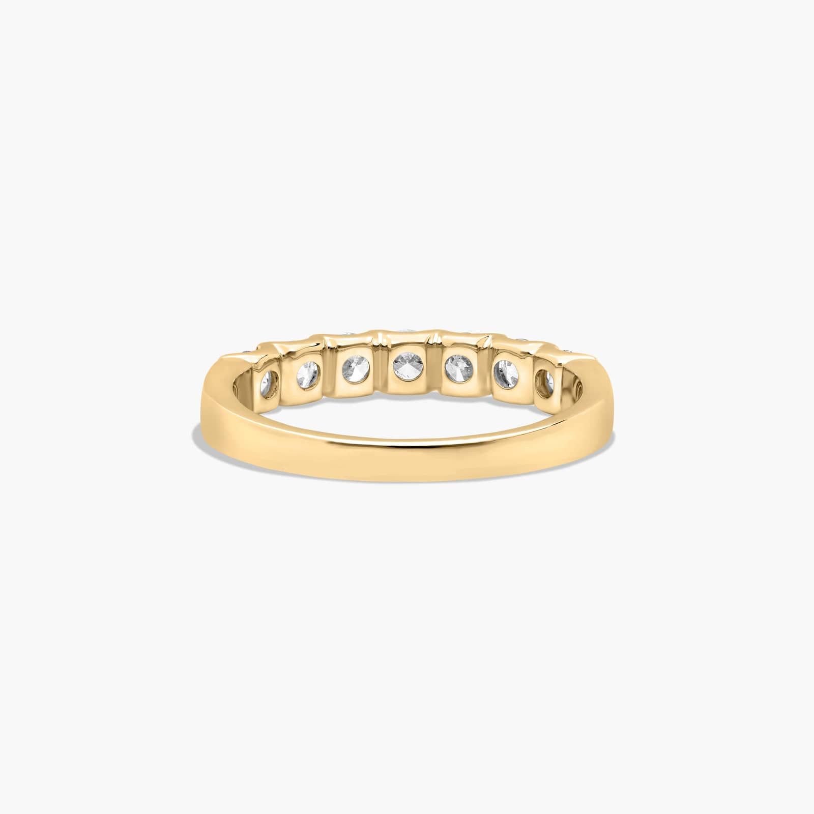 Shared Prong Seven Stone Contour Anniversary Ring With 0.75 CTW Lab-Grown Diamonds In 14K Yellow Gold (2.50mm)