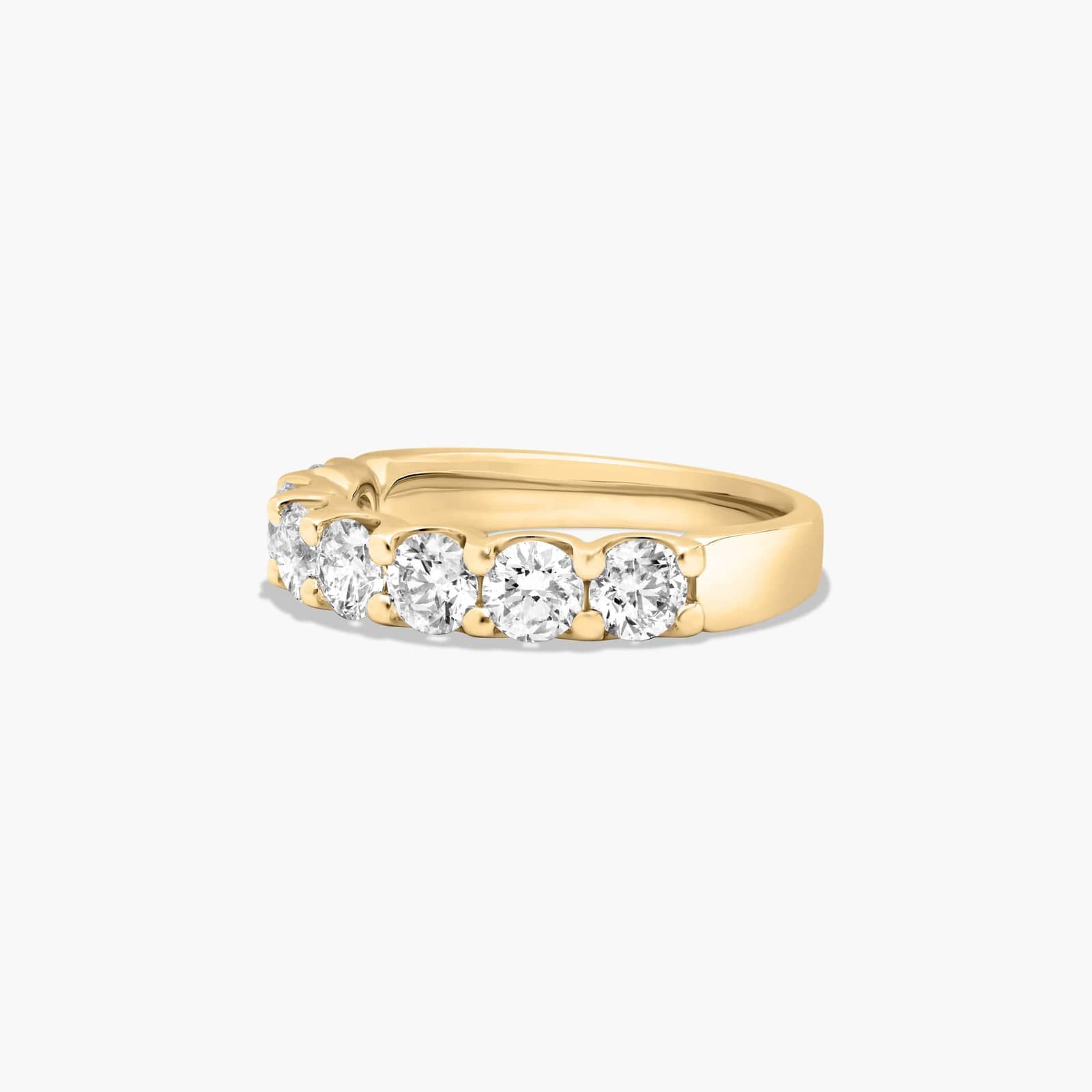 Shared Prong Seven Stone Contour Anniversary Ring With 1.5 CTW Lab-Grown Diamonds In 14K Yellow Gold (3.00mm)