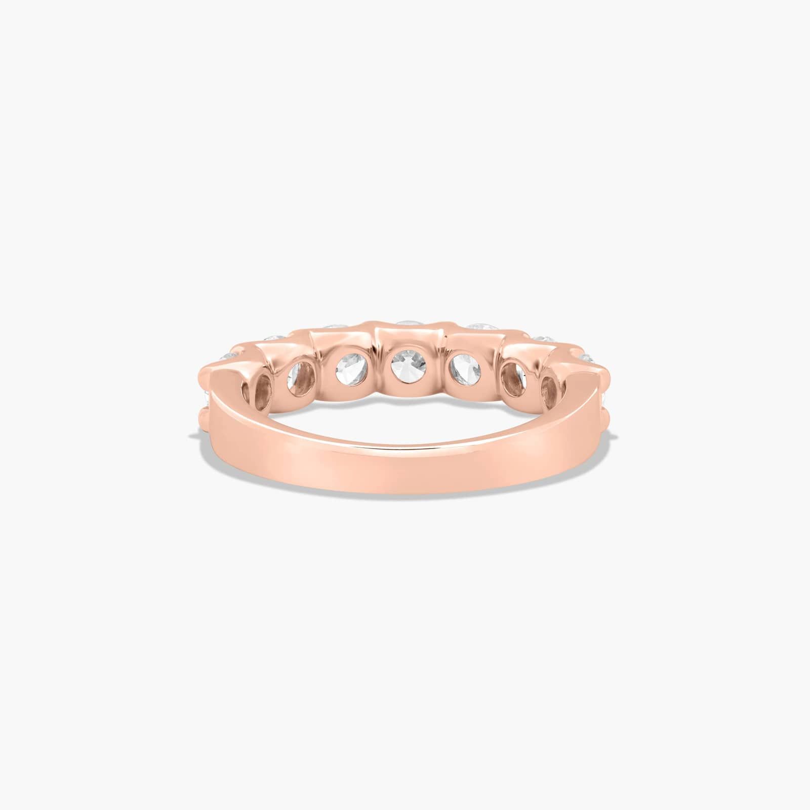 Shared Prong Seven Stone Contour Anniversary Ring With 2 CTW Diamonds In 14K Rose Gold (3.50mm)
