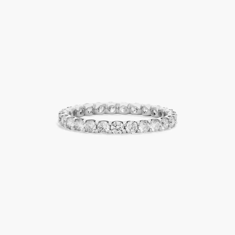 Shared Prong Contour Eternity Ring With 1 CTW Lab-Grown Diamonds In 14K White Gold (2.10mm)